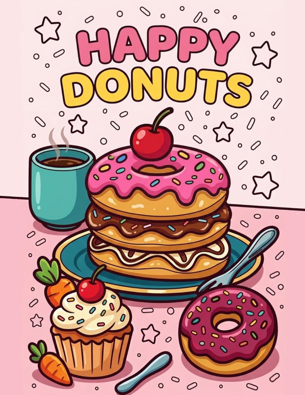 Happy Donuts - Coloring Book: Creative Coloring for Donut Lovers Everywhere