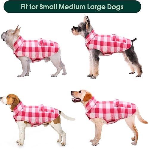 Miniatura 7 de Kuoser - Abrigo de invierno para perro de estilo británico, resistente al viento, ropa para perros, chaquetas para perros, chaleco para perros