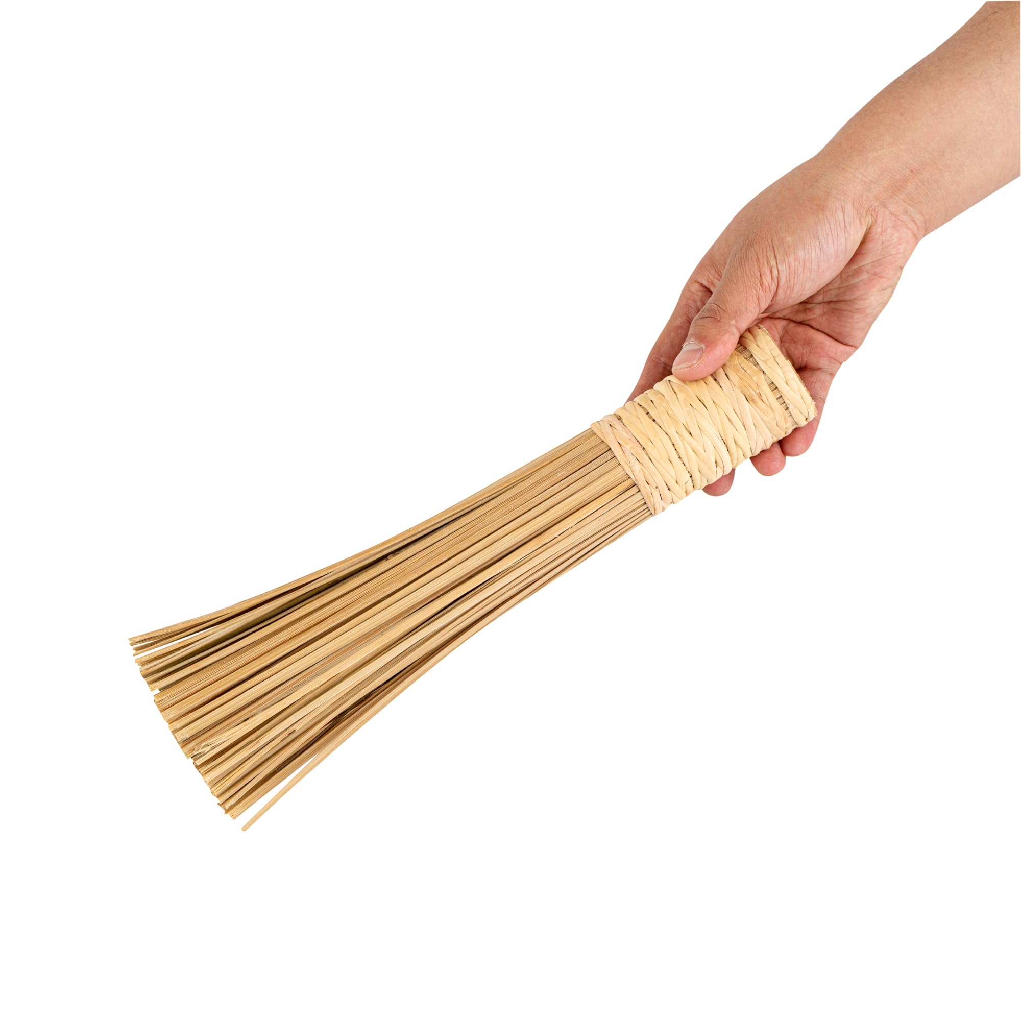 Restaurantware - Motomori - Batidor de limpieza de 11 pulgadas, 1 cepillo tradicional para wok, batidor rígido, mango ergonómico, raspador de ollas de bambú, adecuado para limpiar wok, sartenes,