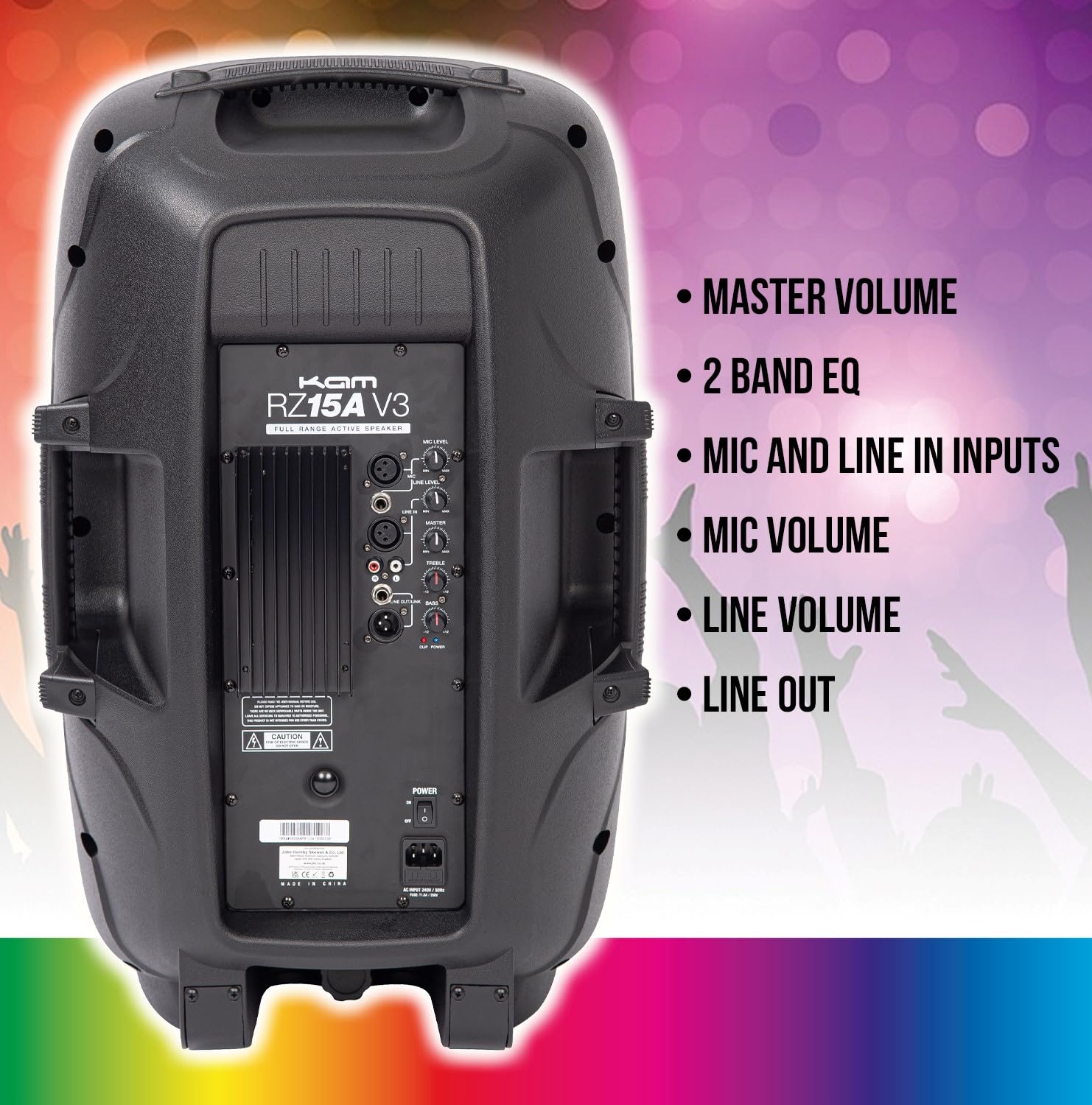 Kam RZ15A V3 1200W Aktiver PA-DJ-Lautsprecher