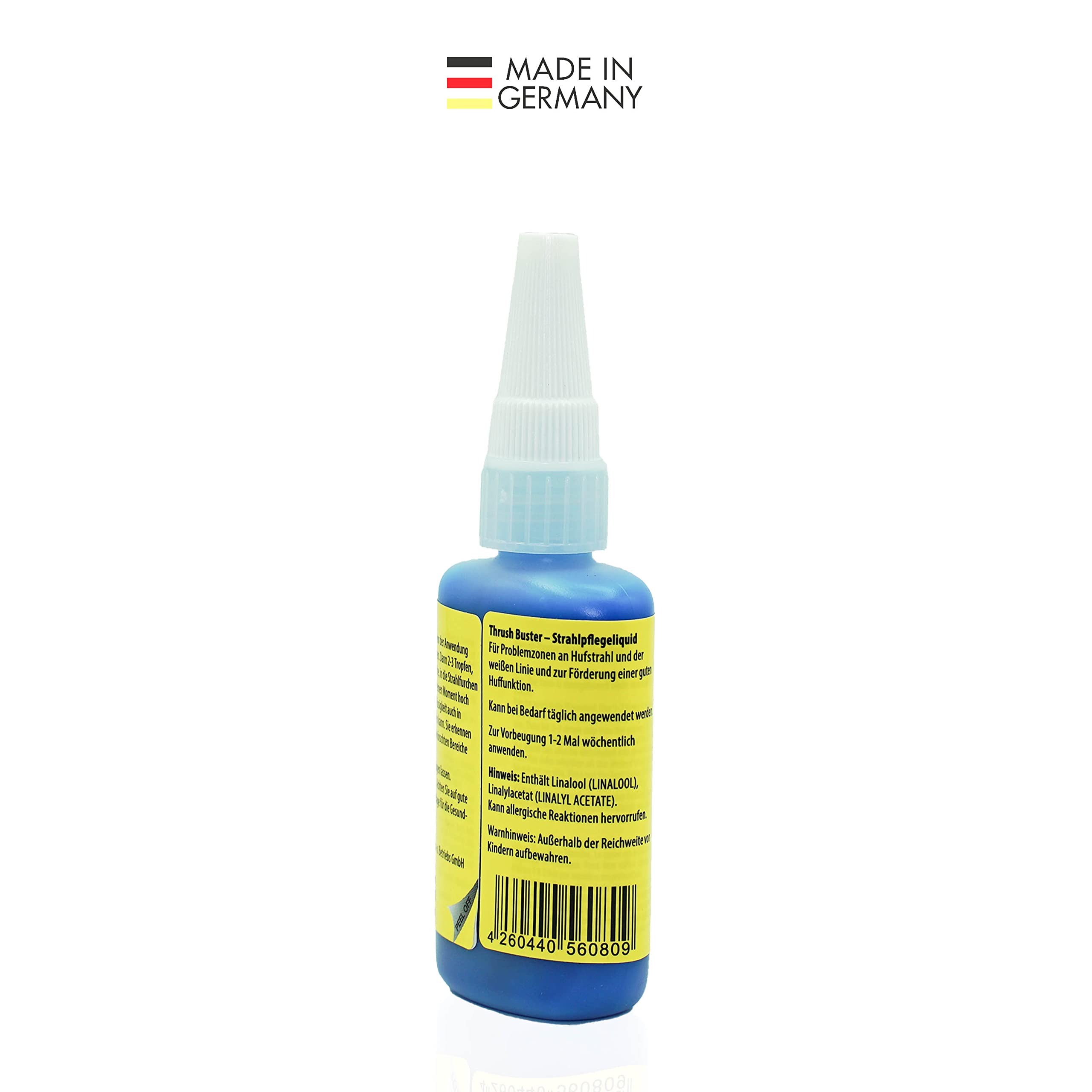 Thrush Buster Liquid Spezial, Hufpflege für Pferde, Intensive Strahlpflege bei Strahlfäule am Hufhorn mit hornfestigender Wirkung, leichtes auftragen, ohne Biozid, Anti-Doping (59ml)