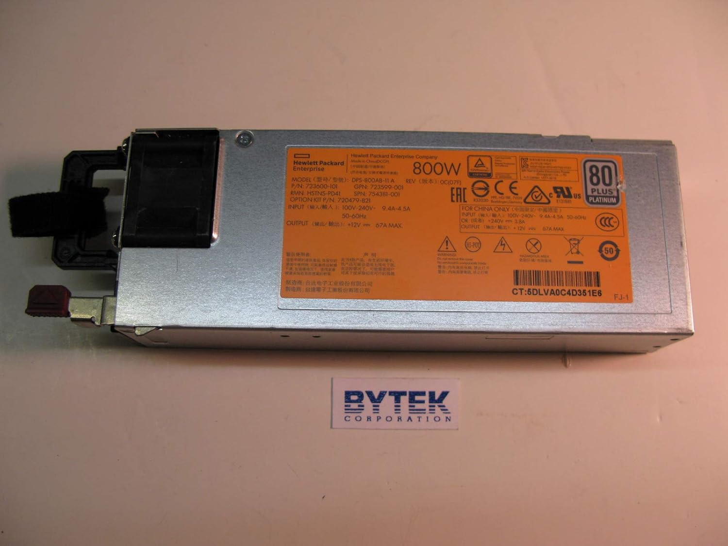 Hewlett Packard Enterprise Hot Plug Power Supply 800W, 754381-001