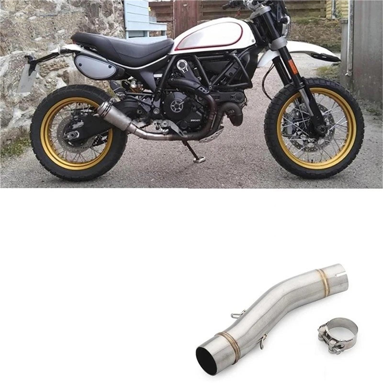 Moto Di Scarico Centrale Collegamento Del Silenziatore Del Tubo di Collegamento Del Tubo Slip On Per Scrambler 800 2015-2020 Per Monster 797 2017-2020 Scarico slip on