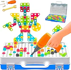 Jogo de Blocos de Montar Construção Criativos 4 em 1, 237 Peças, Inclui Chave de Fenda