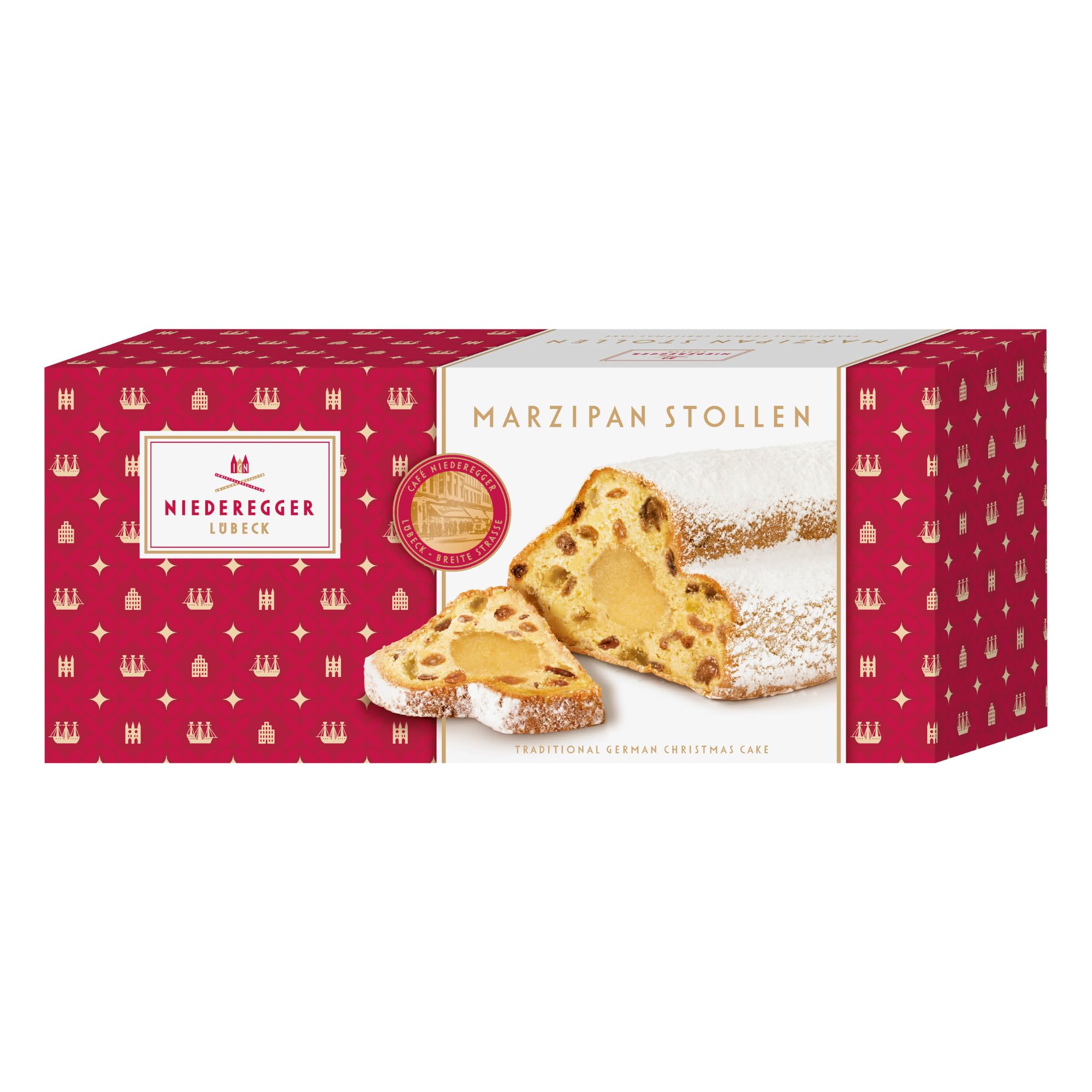 Niederegger Stollen Cake Gâteau Stollen de Noël en Massepain Traditionnel 750 g