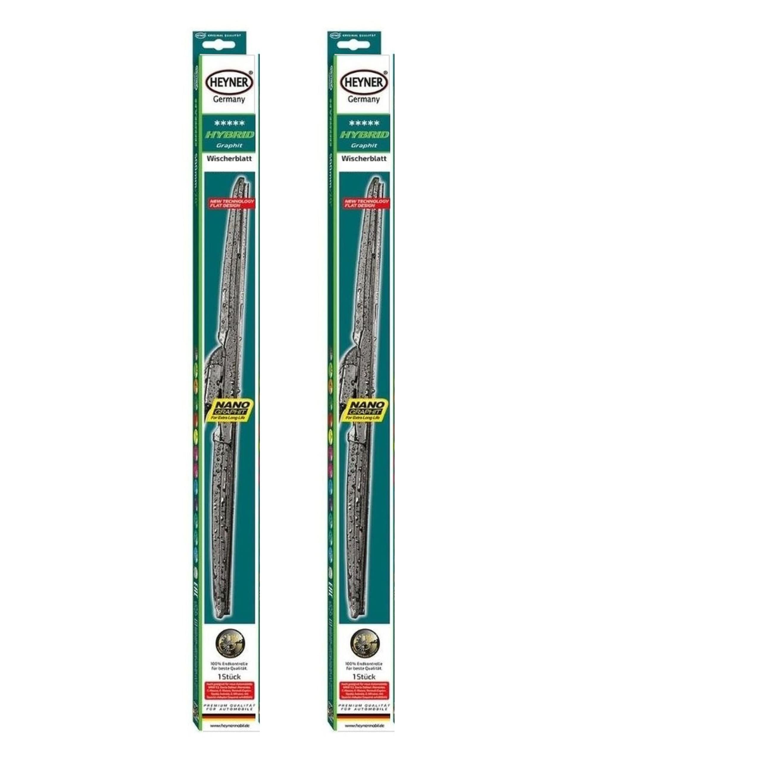 Heyner HH2816ST - Juego de 2 Escobillas Limpiaparabrisas Delanteros Coche, Goma Limpiaparabrisas, Eficiencia Óptima de Limpieza para una Visión Cristalina