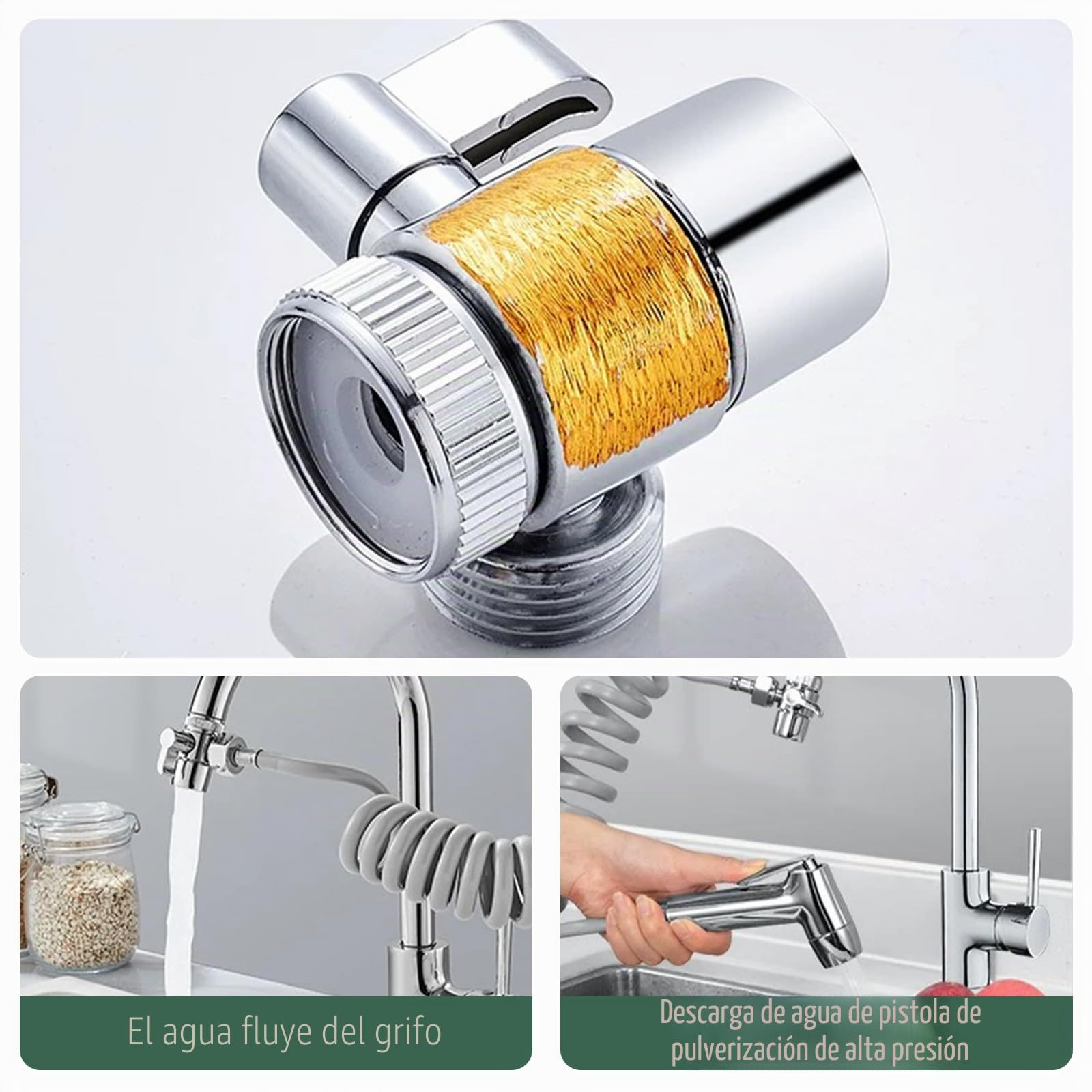 Bidet Handbrause Set, ABS-Kunststoff Baby-Stoffwindel-Ssprühset mit Wasserhahn-Spender, Doppelstrahl-Modus Düse,Federschläuch, Wandhalterung