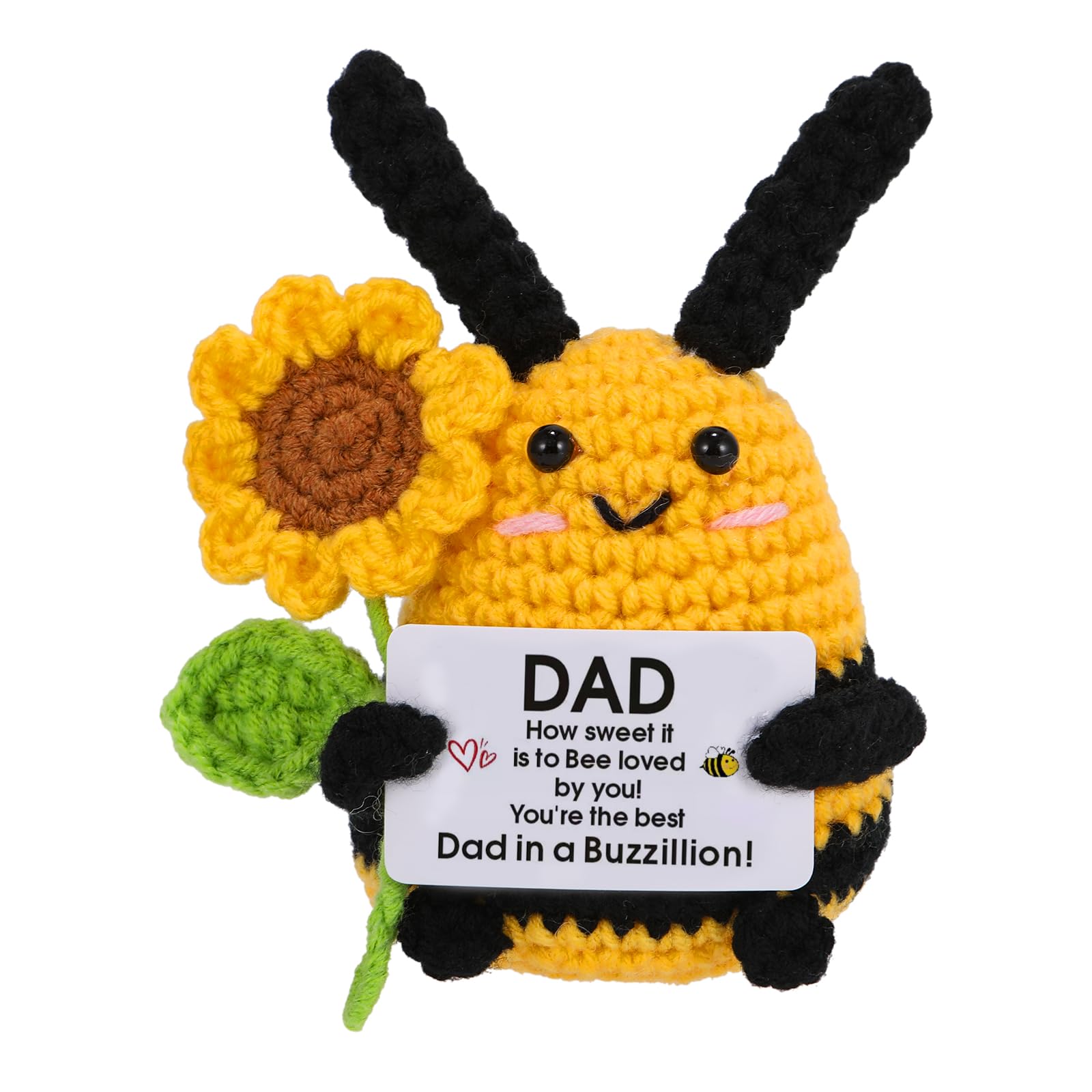 wompolle Dog Gift for Dad, Christmas Fathers Day Birthday Gift For Dog Dad Dogs Lovers, Present for Daddy Father Papa Handmade Crochet Desk Decor Accessories for Daddy Men