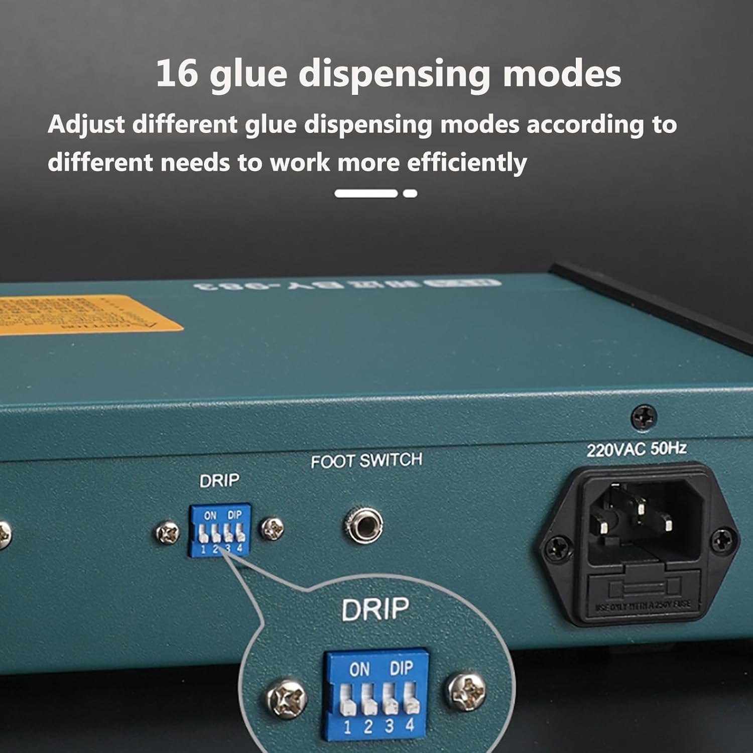 Precision Automatic Glue Dispenser Machine, Digital Display Liquid Adhesive Dispenser, Minimum Drop Volume 0.001ml, 16 Glue Dispensing Modes, for Electronic Component