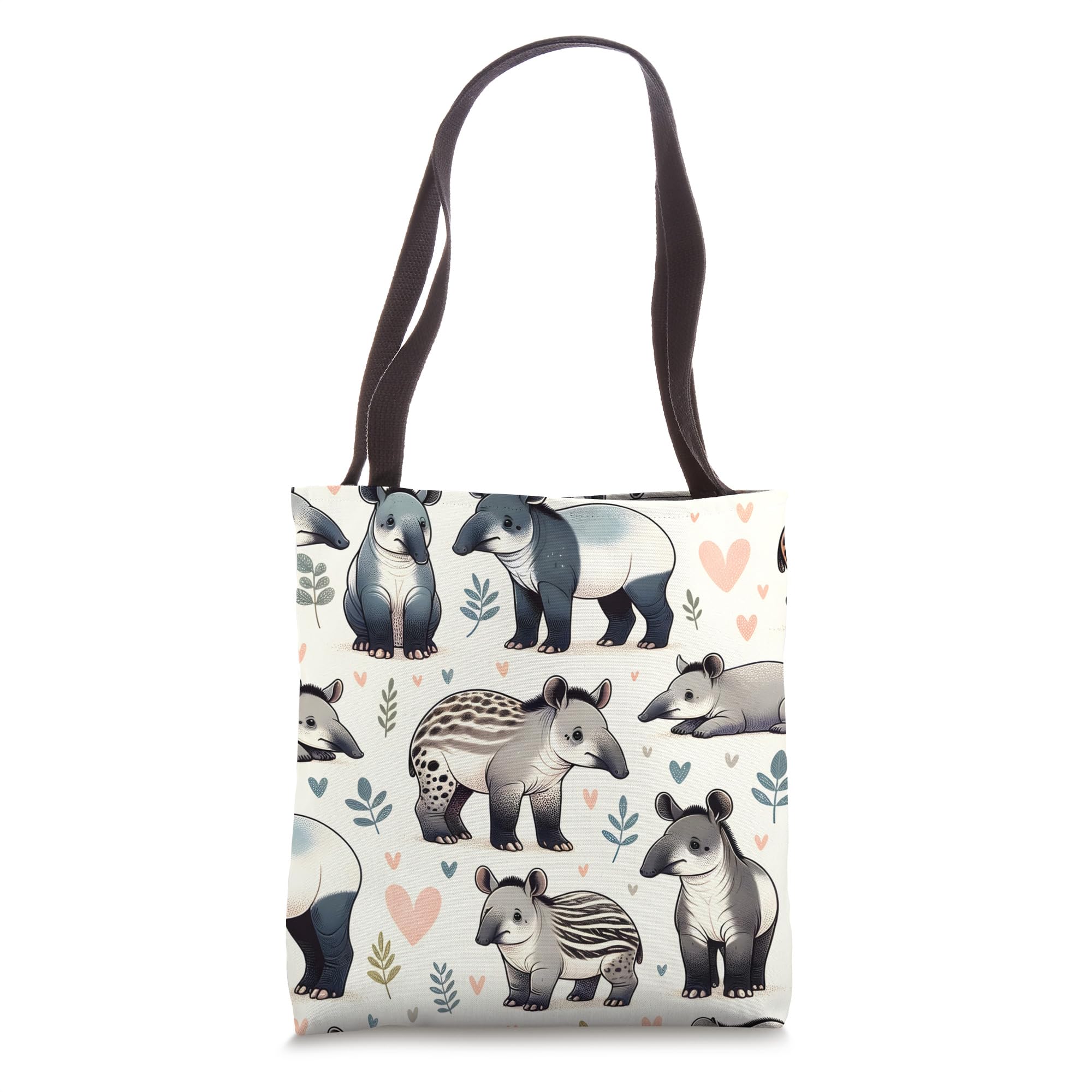 Beautiful Tapirs Pattern Aesthetic Tapir Tote Bag
