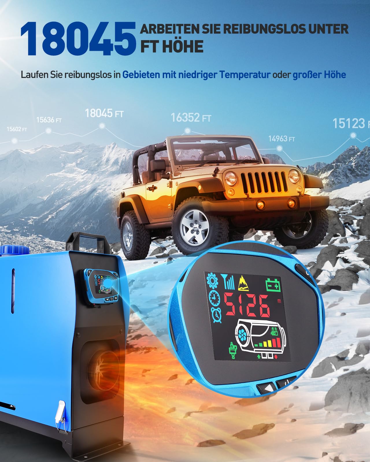 Ogrzewacz powietrza Diesel, 12 V 5 kW Ogrzewanie postojowe typu „wszystko w jednym” z pojedynczym otworem i cyfrowym monitorem LCD oraz pilotem do samochodu, kampera, ciężarówki, przyczepy, autobusu