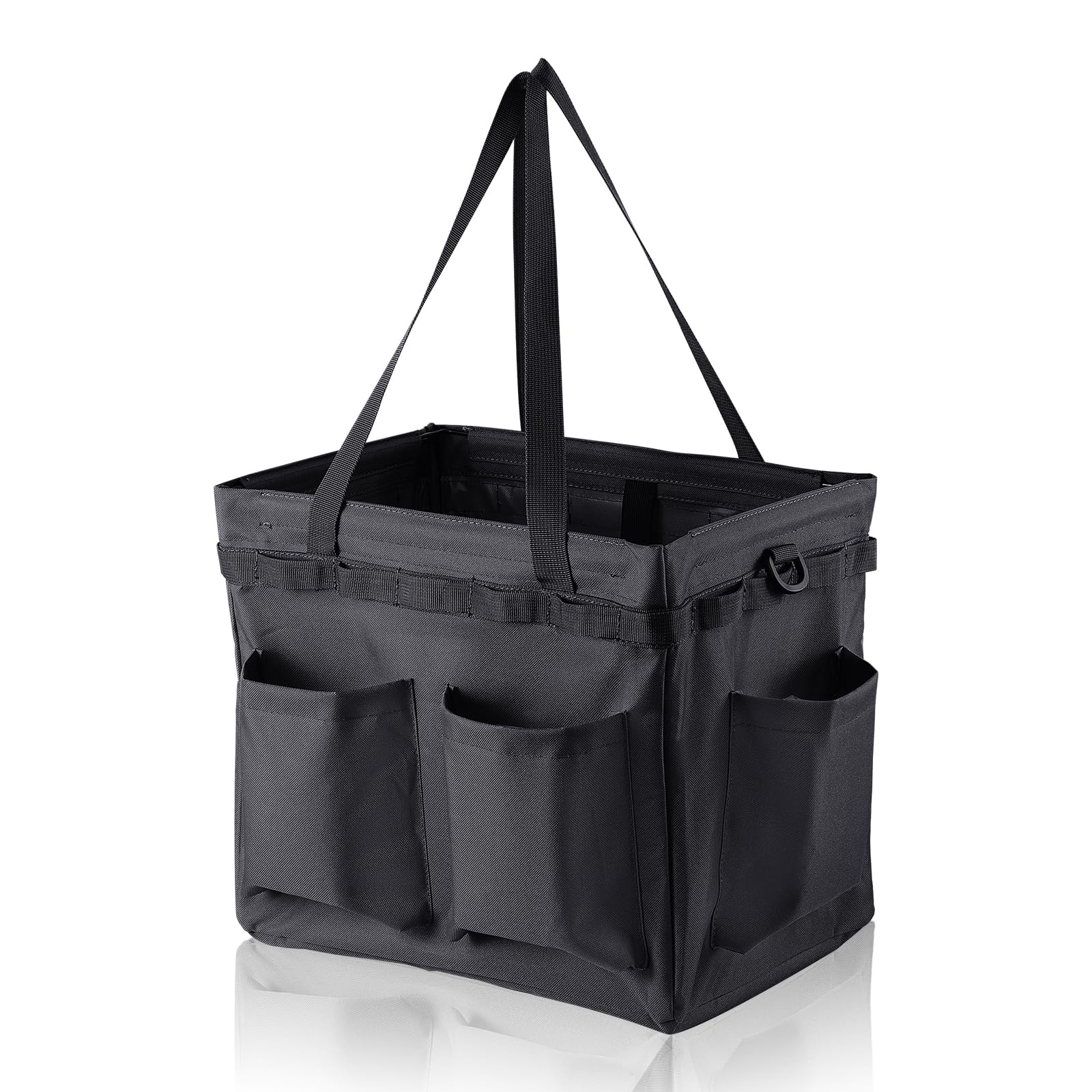 Car Trunk Organizer Multifunctional Storage Toolbox Carry Griddle,Large Grill Utensils Accessory Grilling Tools Basket Carrying Caddy Tool Tote Bag Storage Box Camp Cooking bbq Outdoor(Black)