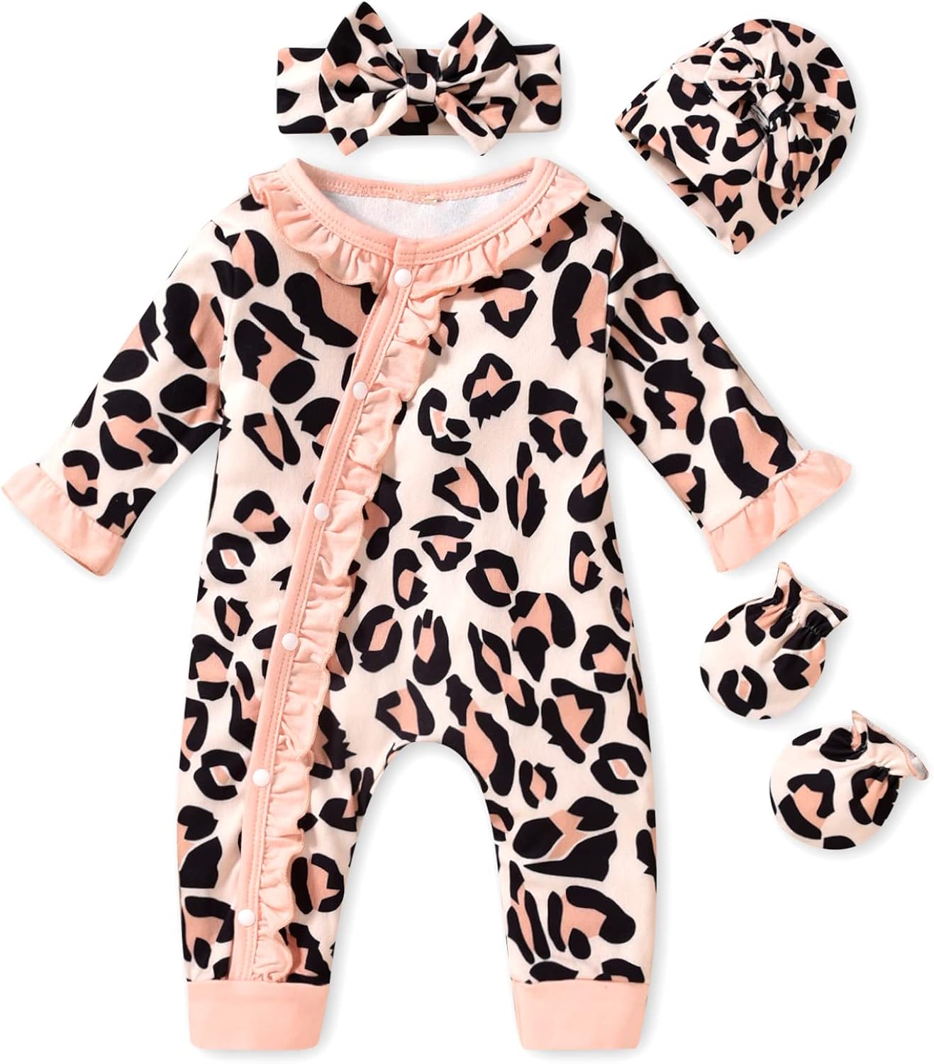 Aalizzwell Baby Girls Romper Outfit Fall Winter Clothes with Accessories