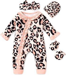 Aalizzwell Baby Girls Romper Outfit Fall Winter Clothes with Accessories