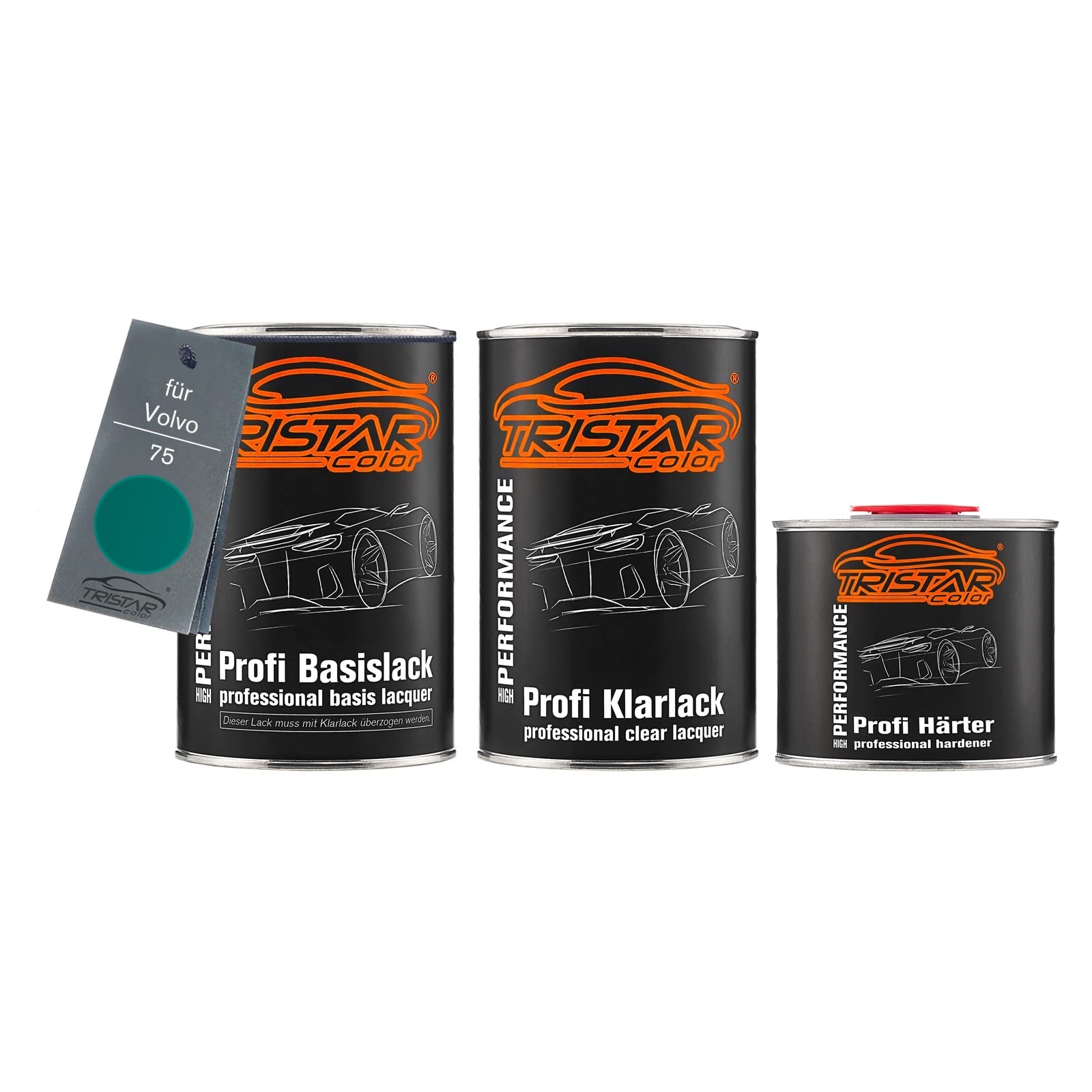 TRISTARcolor Lakier samochodowy Zestaw puszka gotowa do natrysku dla Volvo 75 Opalgroen lakier bazowy + 2K lakier bezbarwny 2,5L