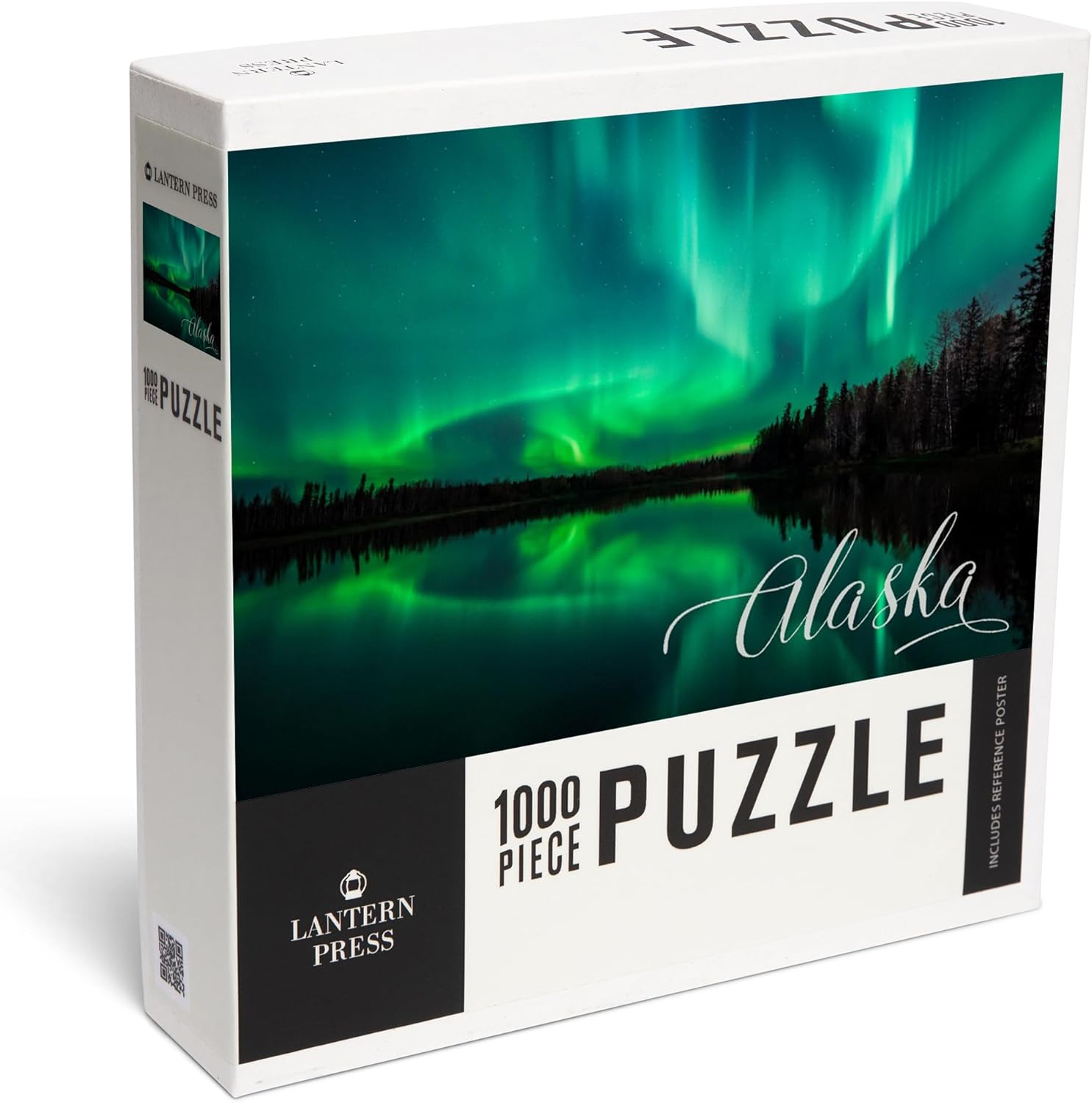 Alaska, Northern Lights Over Lake (1000 Piece Puzzle, Challenging Jigsaw Puzzle for Adults, Made in USA)