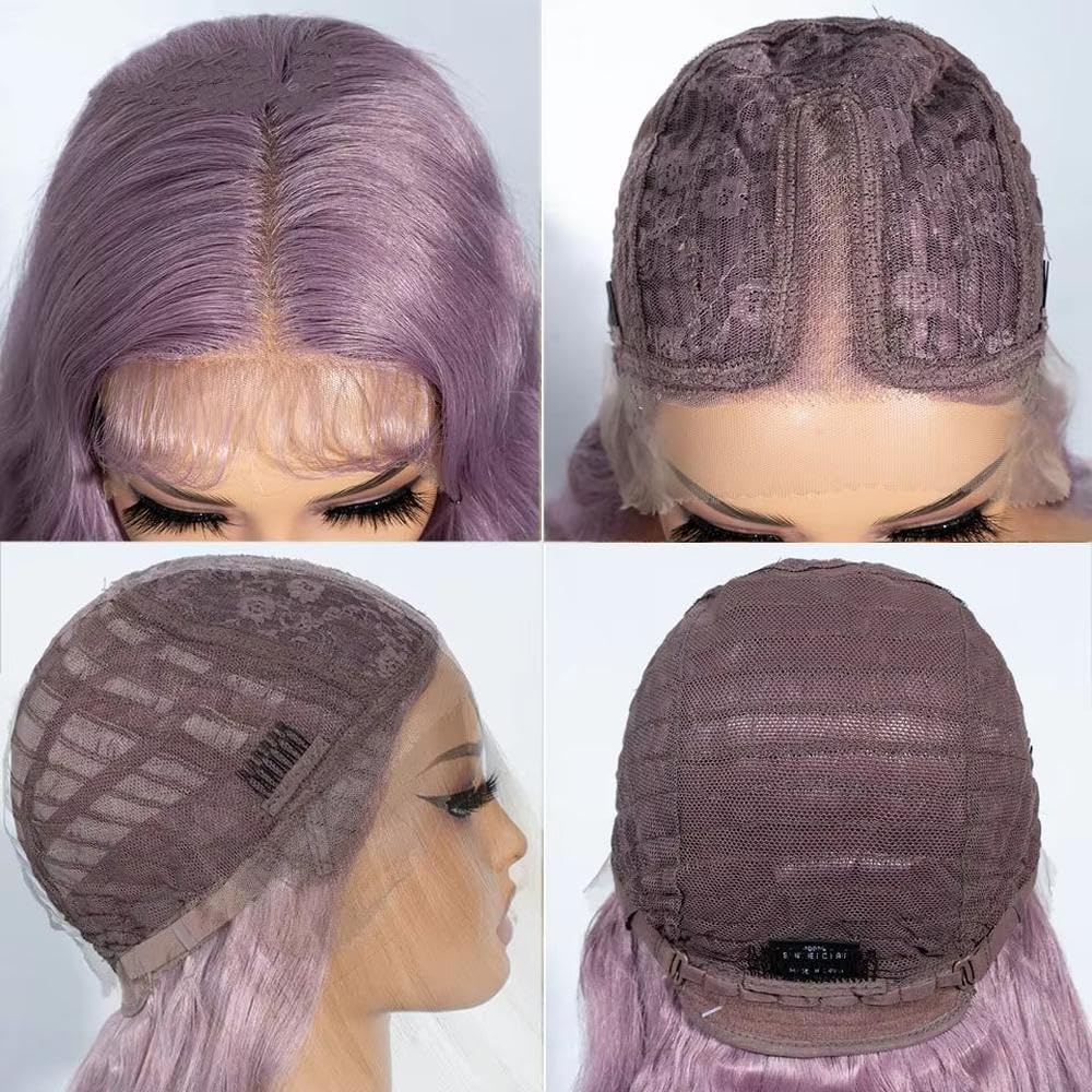 Haarpflege Lace-Front-Perücke Lang Gewellt 91,4 Cm Körper Gewellt Spitzenperücke Für Frauen Lace-Front-Perücke Lila Spitzenperücke(3)