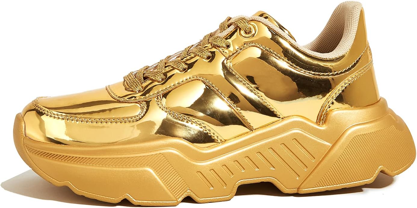 BELOS Women's Platform Chunky Sneakers Fashion Dad Sneakers Casual Lace Up Comfortable Lightweigt Walking Shoes