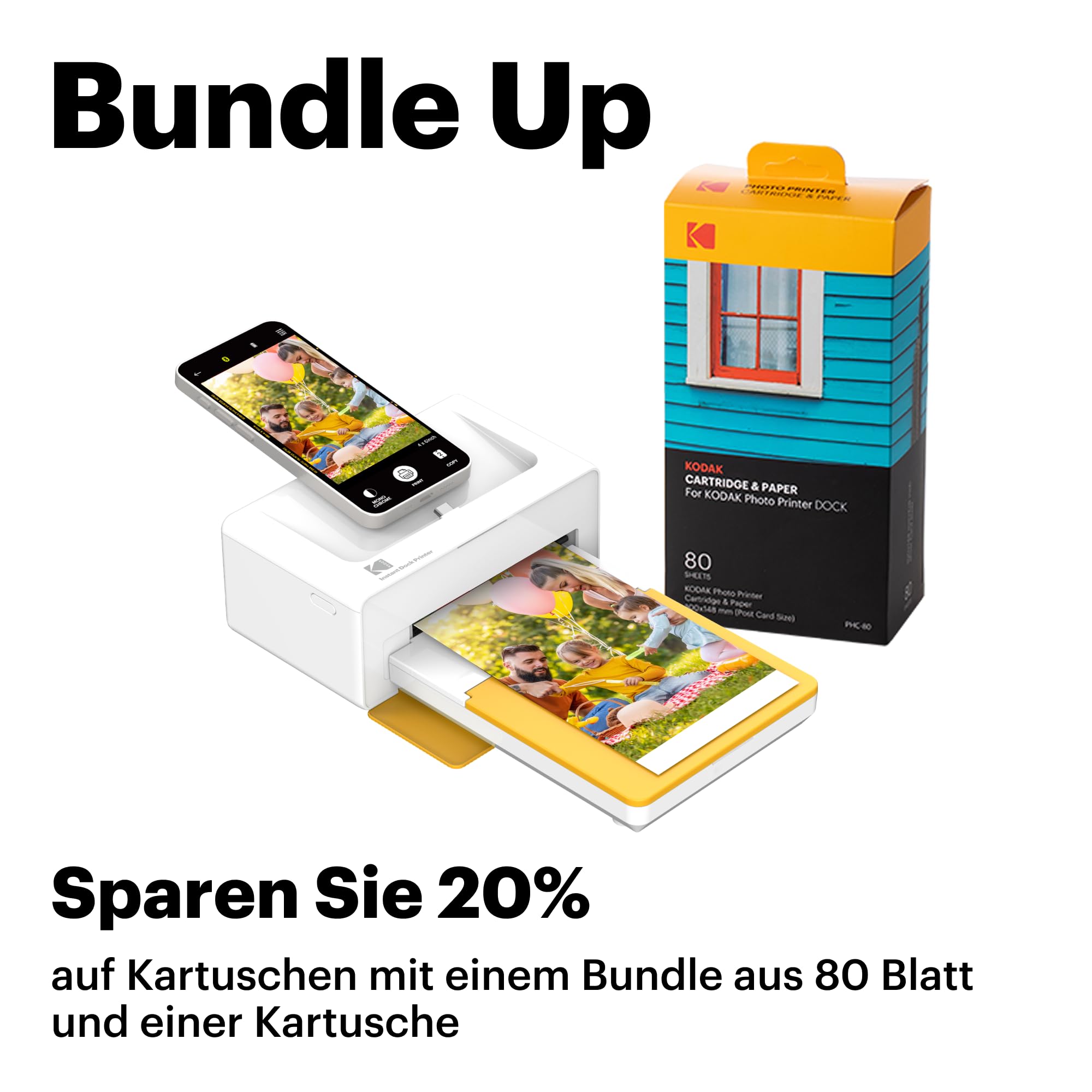 KODAK Dock Plus 4PASS Mobiler Fotodrucker 10x15cm