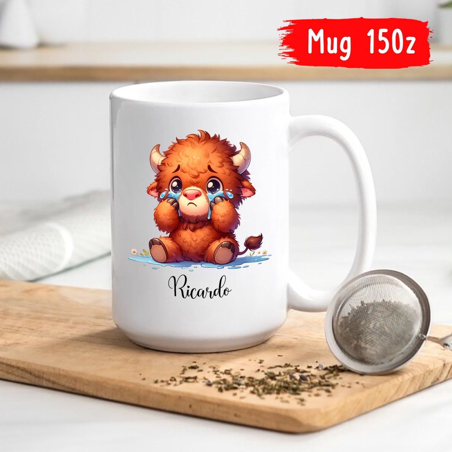 Amazon.com: Custom Name Bison Crying Coffee Mug, Personalized American  Buffalo Travel Tea Cup Gifts For Bison Lovers Boys Son Brothers Friends,  Baby Bison Cartoon Ceramic Coffee Cup 11oz 15oz, Bison Presents :