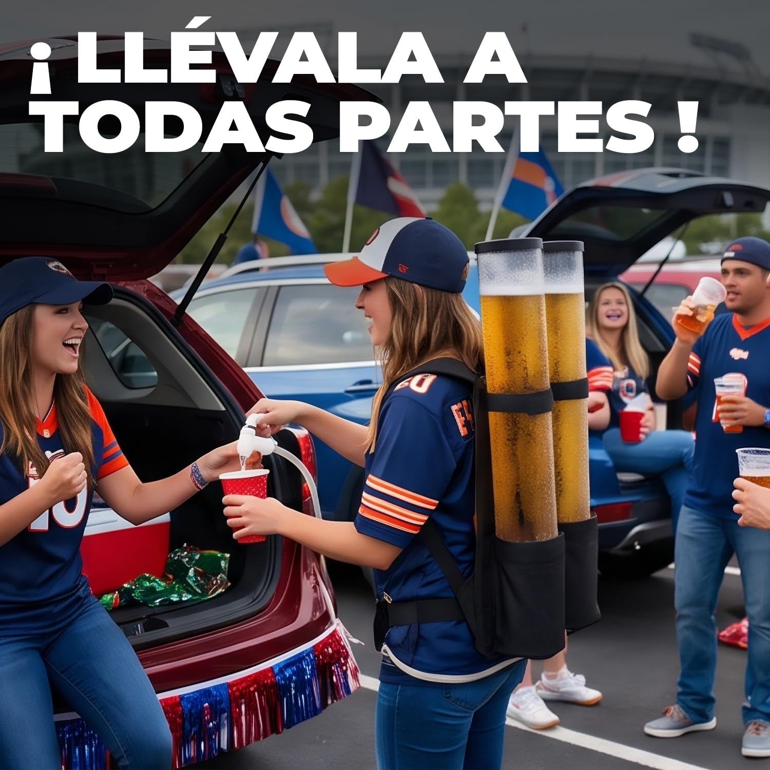 Dispensador de Bebidas Duo | Beer Jet Pack |Backpack | 2 tanques de 3L | 2 boquillas de cerveza | Bebidas | Fiesta