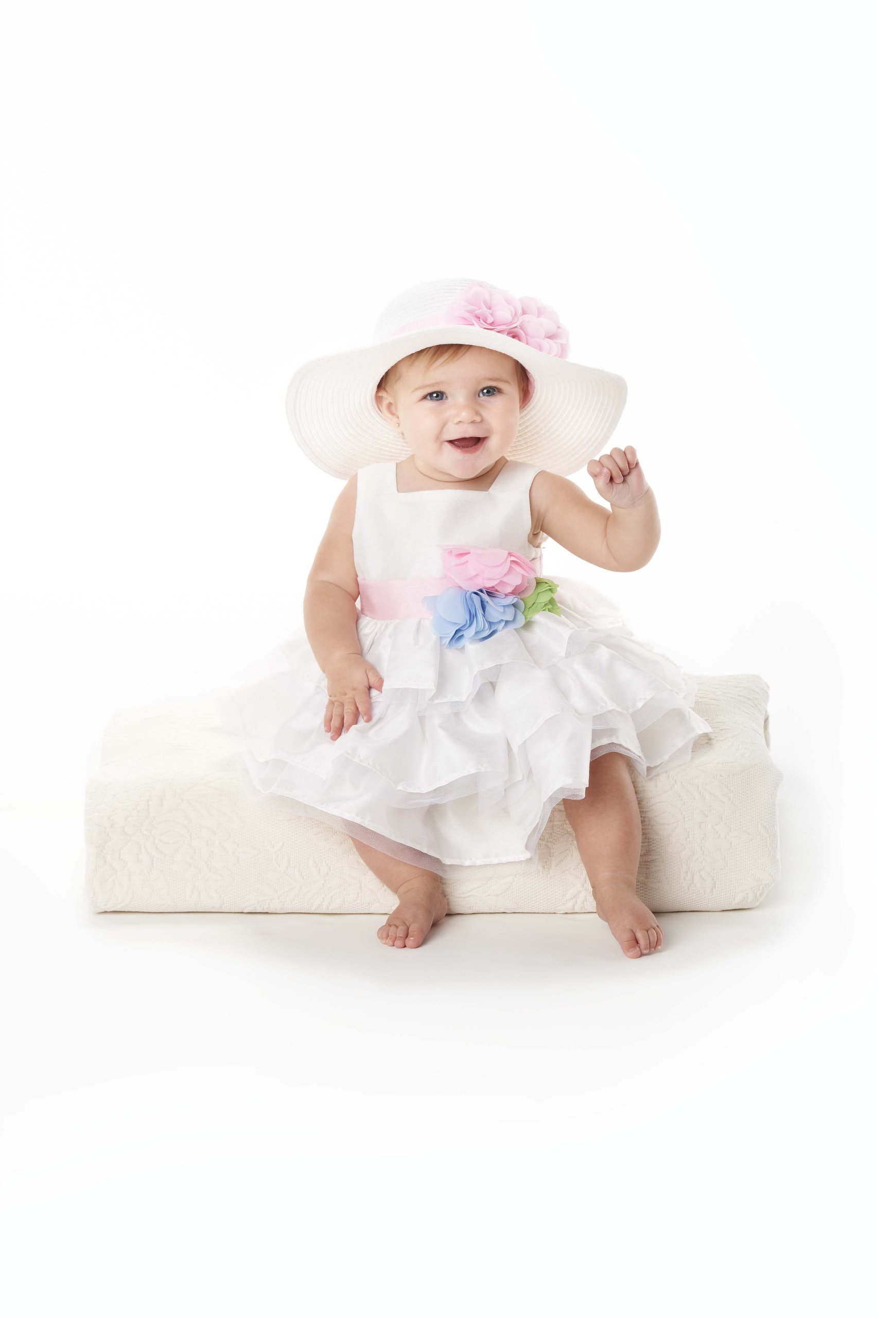 Mud Pie Baby Girls' Tiered Dress, Ivory, 12 18 Months