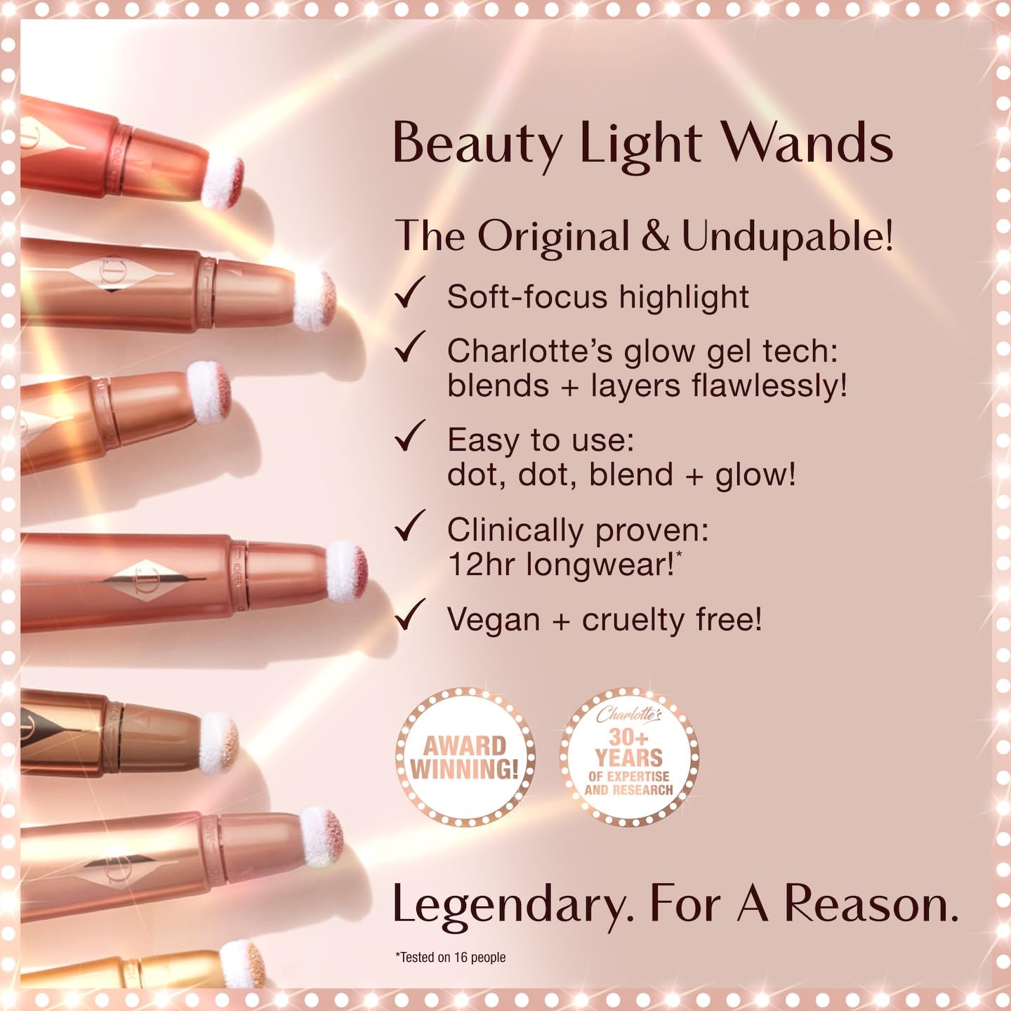 Charlotte Tilbury Beauty Light Wand Liquid Highlighter Makeup - Soft-Focus Highlighter & Blush for Cheeks - Pearlescent, Weightless Radiant Finish