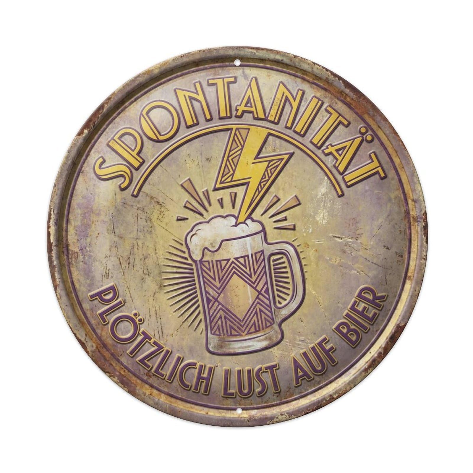 Vintage Bar Style Spontanität Humorous Gathering Spontaneity Metal Tin Sign Plaque Wall Decor for Cafe, Club, Garden Round Metal Poster 8x8Inch