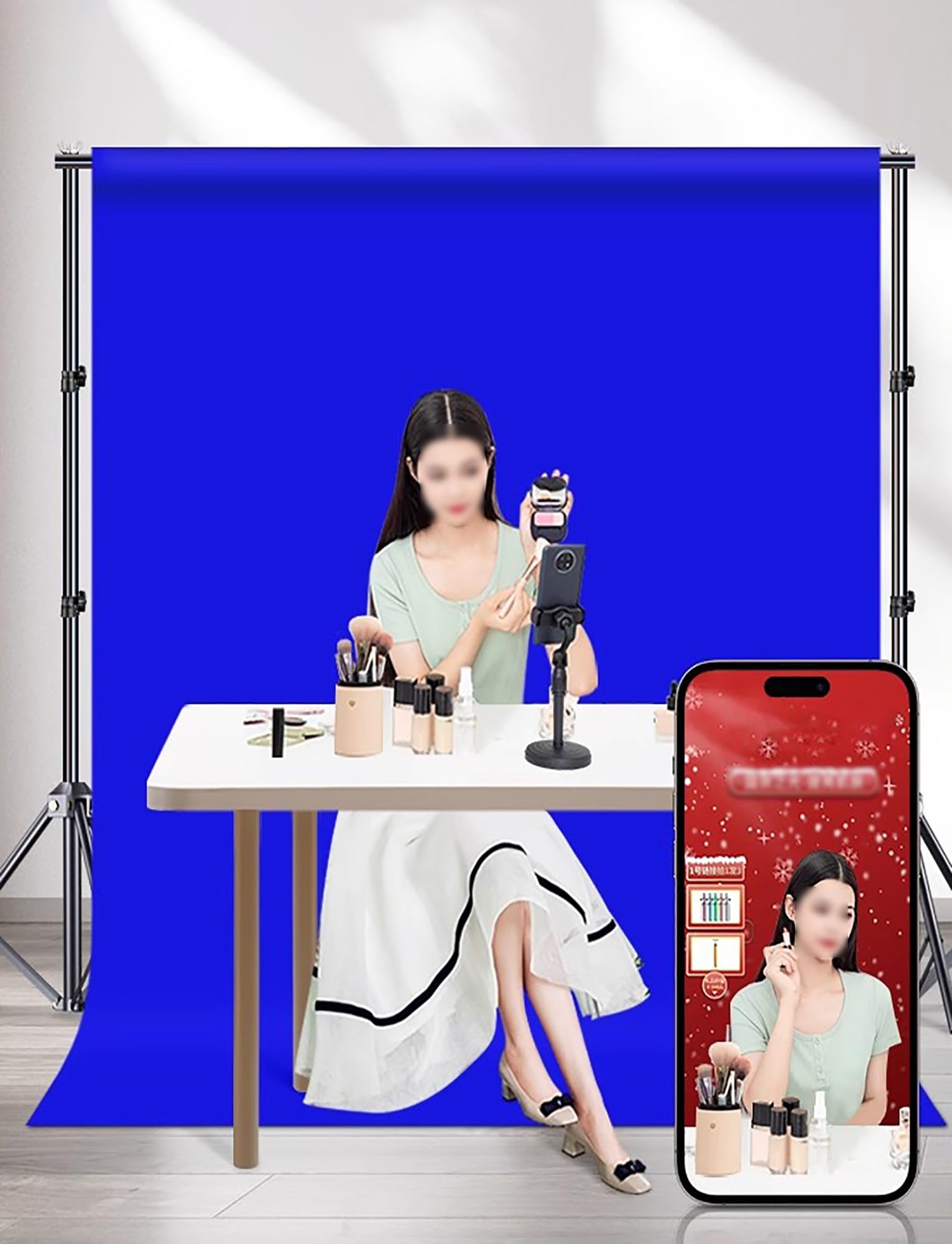 Sfondo Chroma Key professionale per la produzione di video e lo streaming live