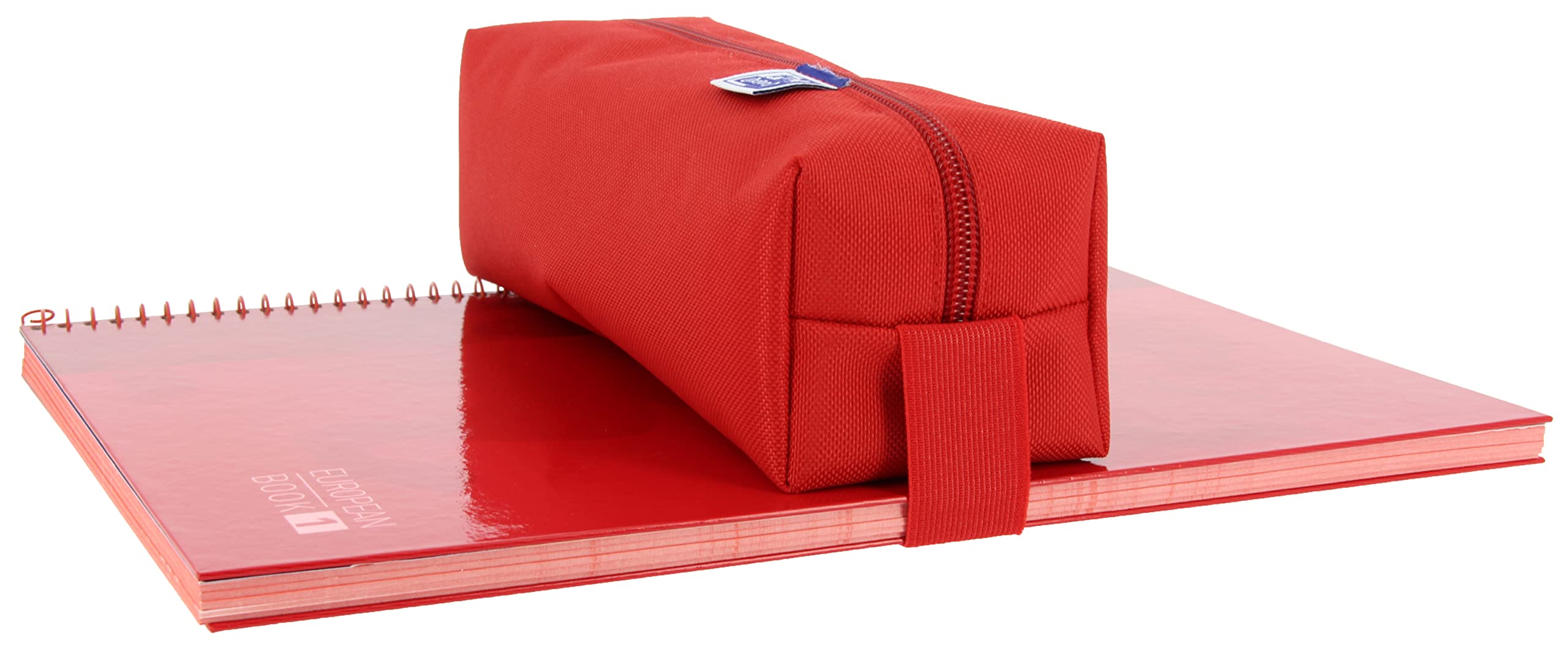 Oxford Kangoo Kids Federmäppchen, Groß & Quadratisch, Mit Gummizug, 22x8x7 Cm, Für Hefte - Rot