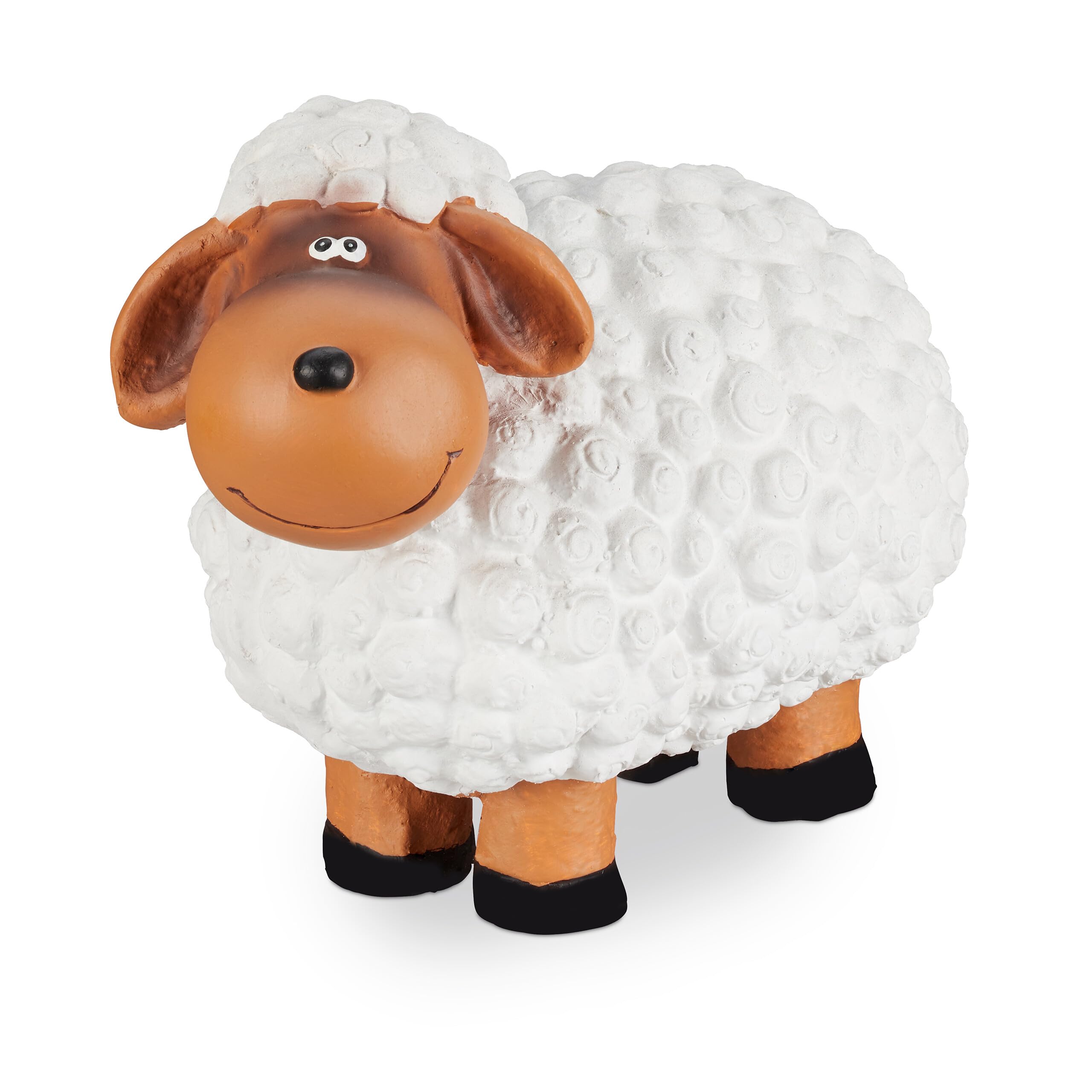 Mouton statue de jardin en céramique blanche étincelante pour décoration durable