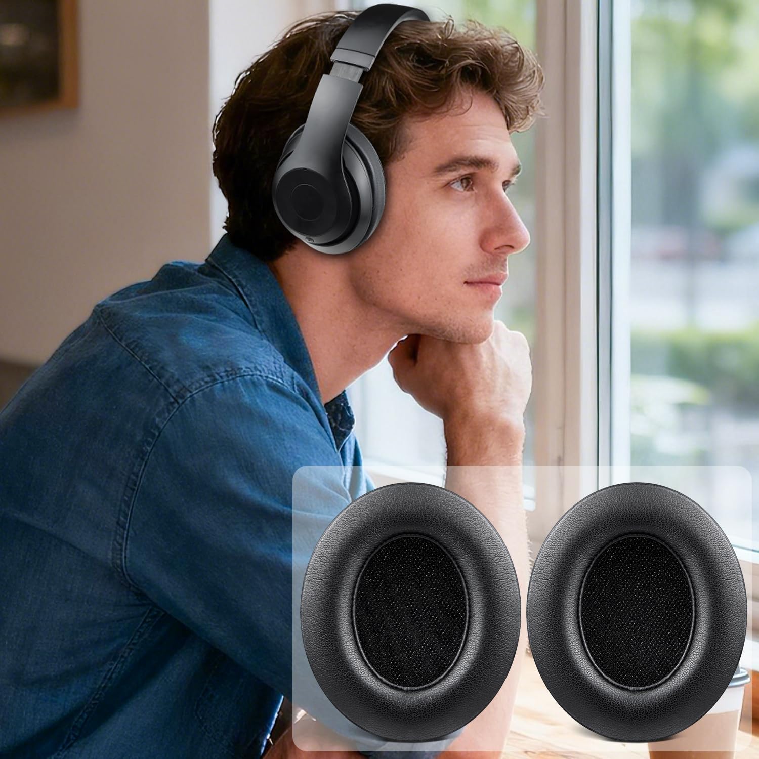 SoloWIT Earpads for Beats Studio 3 & Studio 2 Over-Ear Headphones - Black | Do Not Fit Beats (Studio Pro, Monster Studio, Solo On-Ear)