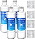 Waterdrop LT1000PC ADQ747935 Refrigerator Water Filter and Air Filter, Replacement for LG® LT1000P®, LMXS28626S, LFXS26973S, LFXS26596S, LFXS28596S, ADQ74793501, ADQ74793502 and LT120F®, 4 Combo
