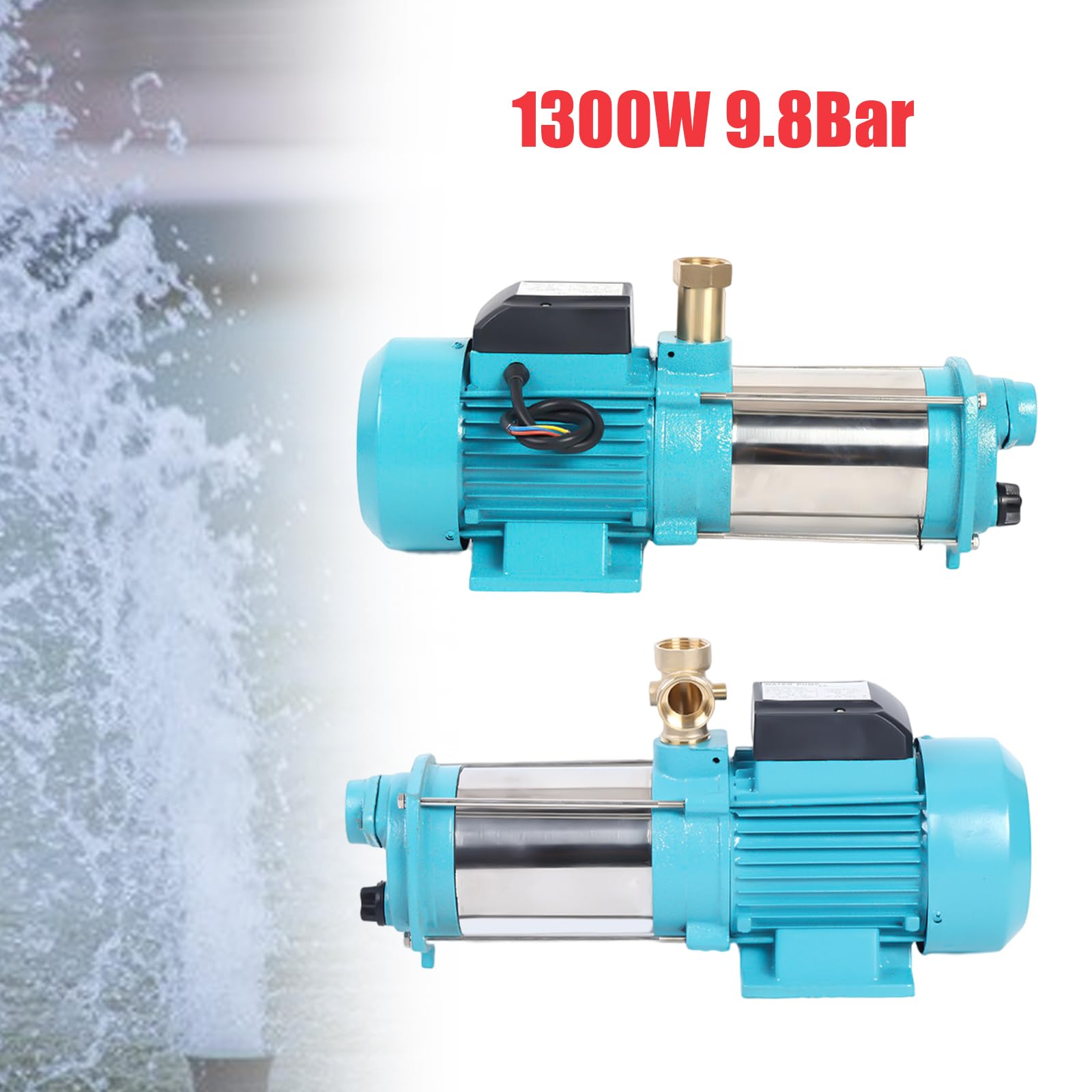 Pompa centrifuga da 1300 W, 4000 l/h, pompa da giardino con interruttore a pressione, per impianti idrici domestici, casa e giardino