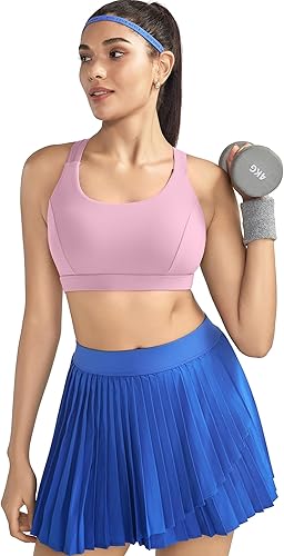 Miniatura 2 de RUNNING GIRL Brasier deportivo para mujer de alto soporte, espalda cruzada acolchada, brasier deportivo con tirantes delgados, brasier de yoga con