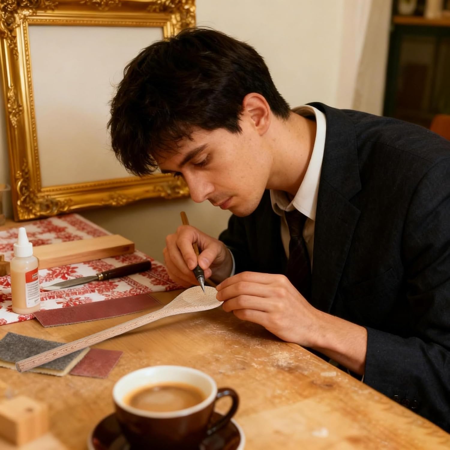 42 Pcs 12 Inch Bulk Wooden Kitchen Spoons Long Handle Wooden Oval Cooking Spoons for Baking Tasting Mixing Serving Utensils DIY Crafts