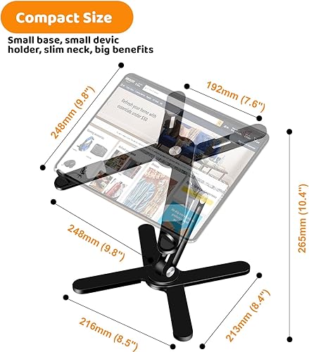 Miniatura 6 de Soporte para portátil con base giratoria de 360, soporte de metal para escritorio de trabajo colaborativo, totalmente plegable para un fácil
