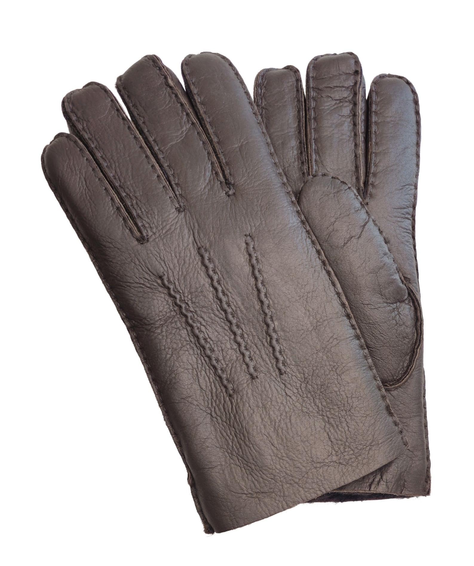 Infinity Leather Men's Brown Luxury Sheepskin Leather Gloves