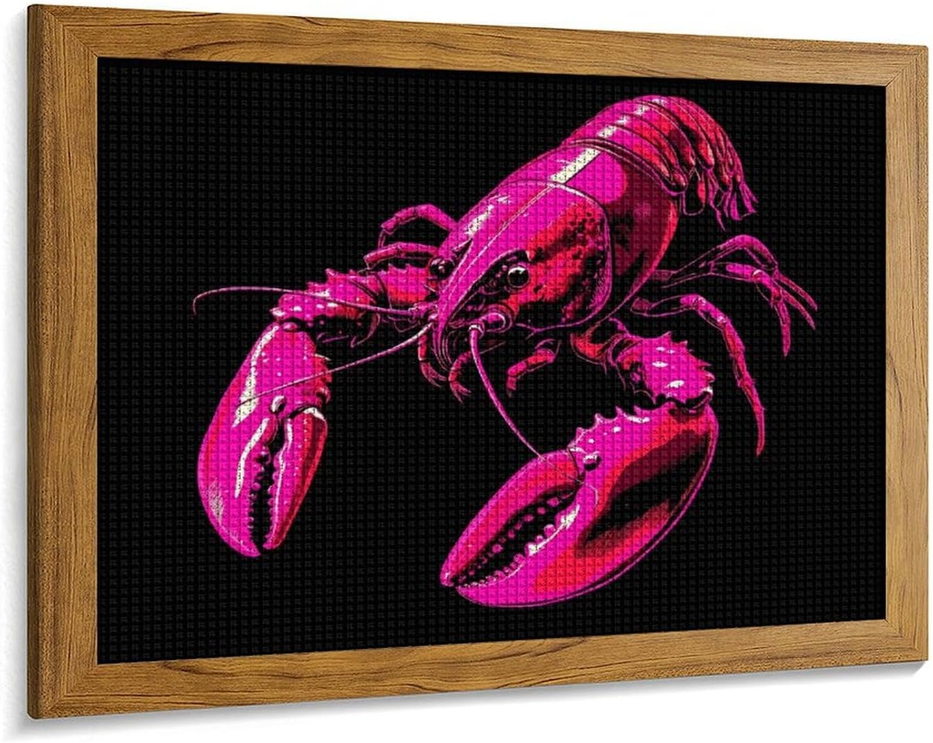 Cool Lobster Printed Diamond 5D Painting Kits DIY Full Drill Crafts for Home Wall Decor 16x20 Inch Yellow Wood 50 * 40cm