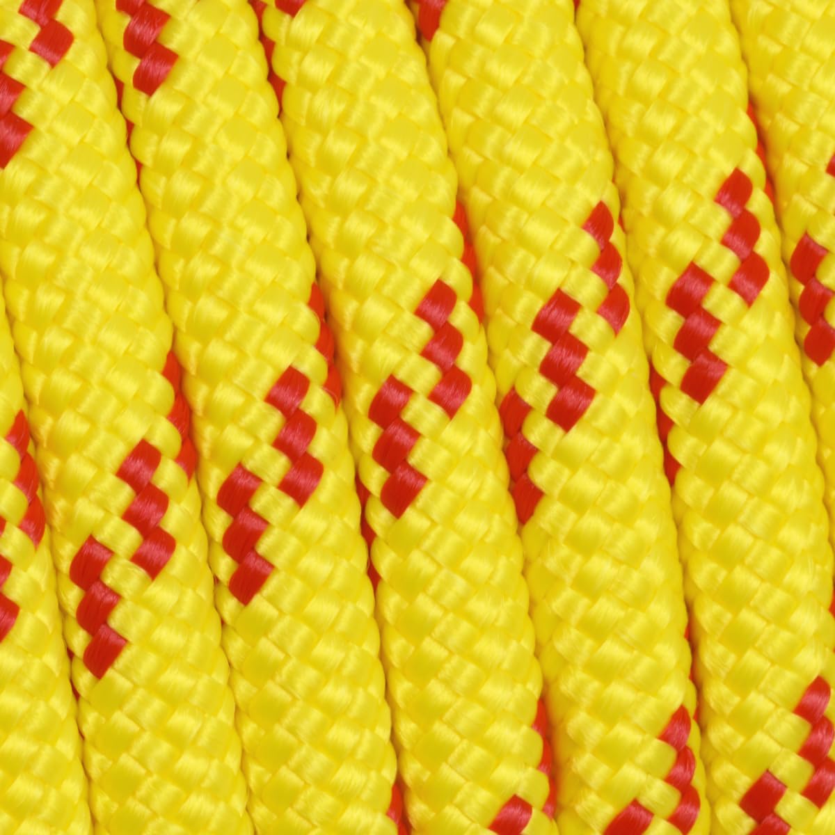 006006282 Treccia corit gialla, 10 mm - 10 mt, Corda intrecciata multiuso resistente ai raggi U.V. e all'abrasione, per attività all'aperto, giardino, mare, guinzagli e fai da te, rottura 1.050 kg