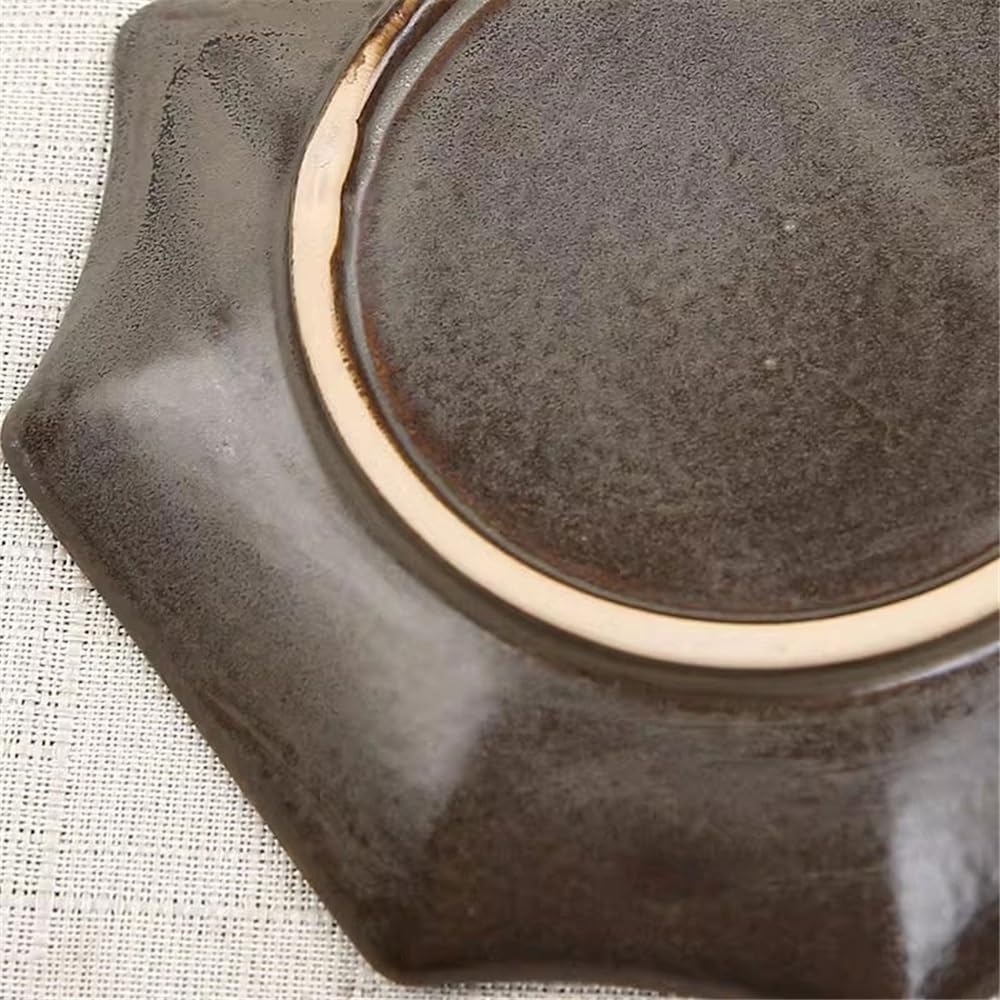 podstawka pod doniczkę na rośliny, ośmiokątna, do wnętrz i na zewnątrz, ceramiczne podstawki pod kwiaty, 6,4 cala (czerwona)