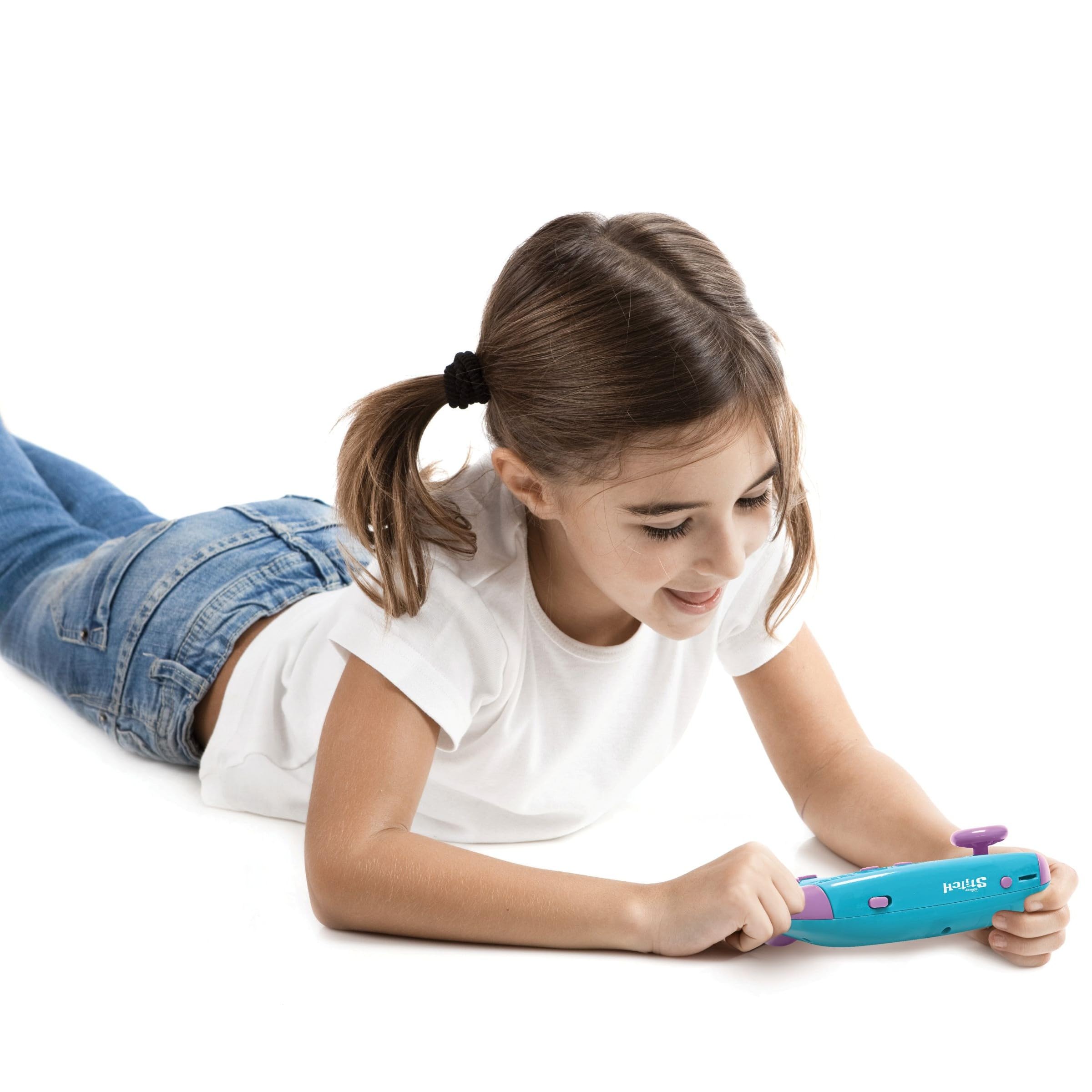 Lexibook, Disney Stitch, Power Console®, console educativa bilingue con 100 attività, INGLESE/ITALIANO, JCG100Di5