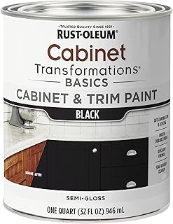 Rust-Oleum 372012 Transformations Basics Cabinet & Trim Paint, Quart, Black