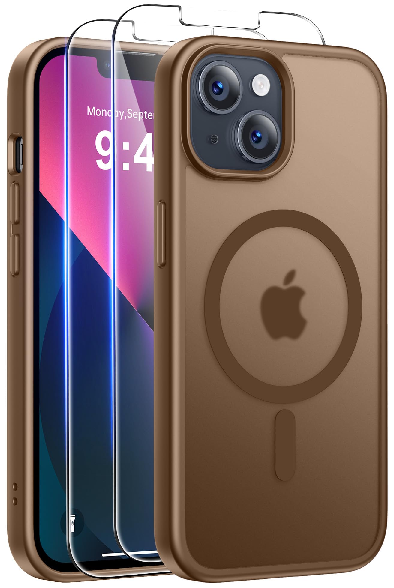 Qasyfanc Magnetic for iPhone 15 Case with 2 Tempered Glass Screen Protector, Compatible with MagSafe, Full Camera Protection, [Anti-Yellowing] Shockproof Protection Phone Case, Clear — view 34