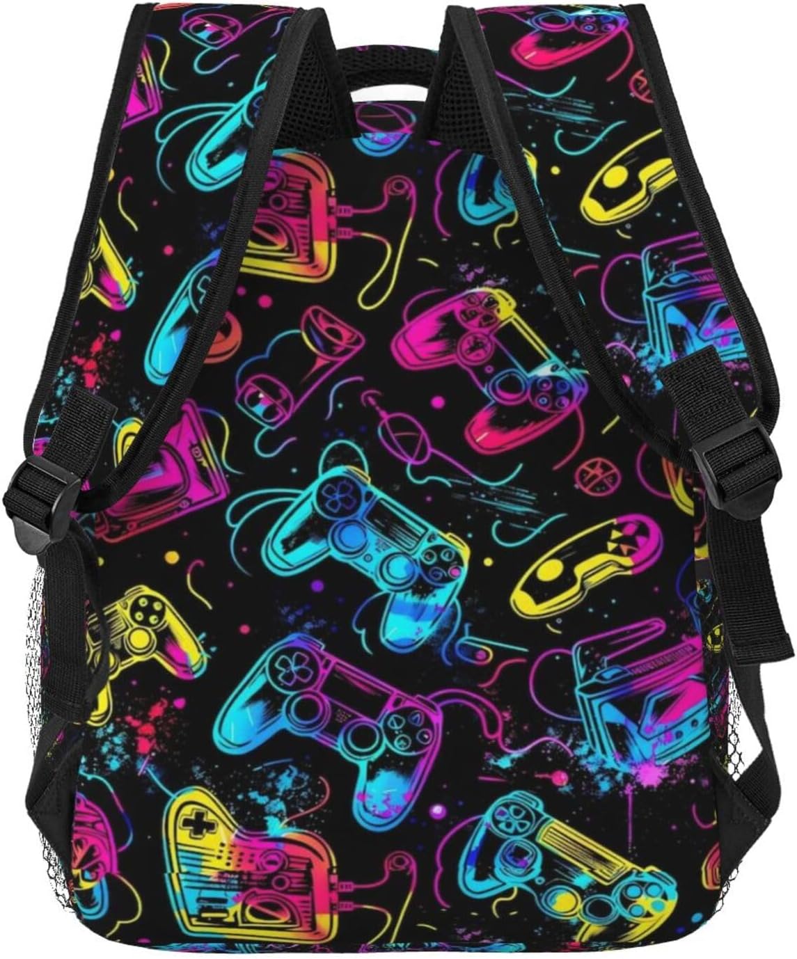Bright Game Controller Laptop Backpack For Men Women, Multifunctional Lightweight Daypack Bookbag For Daily Commutes Business Travel Hiking