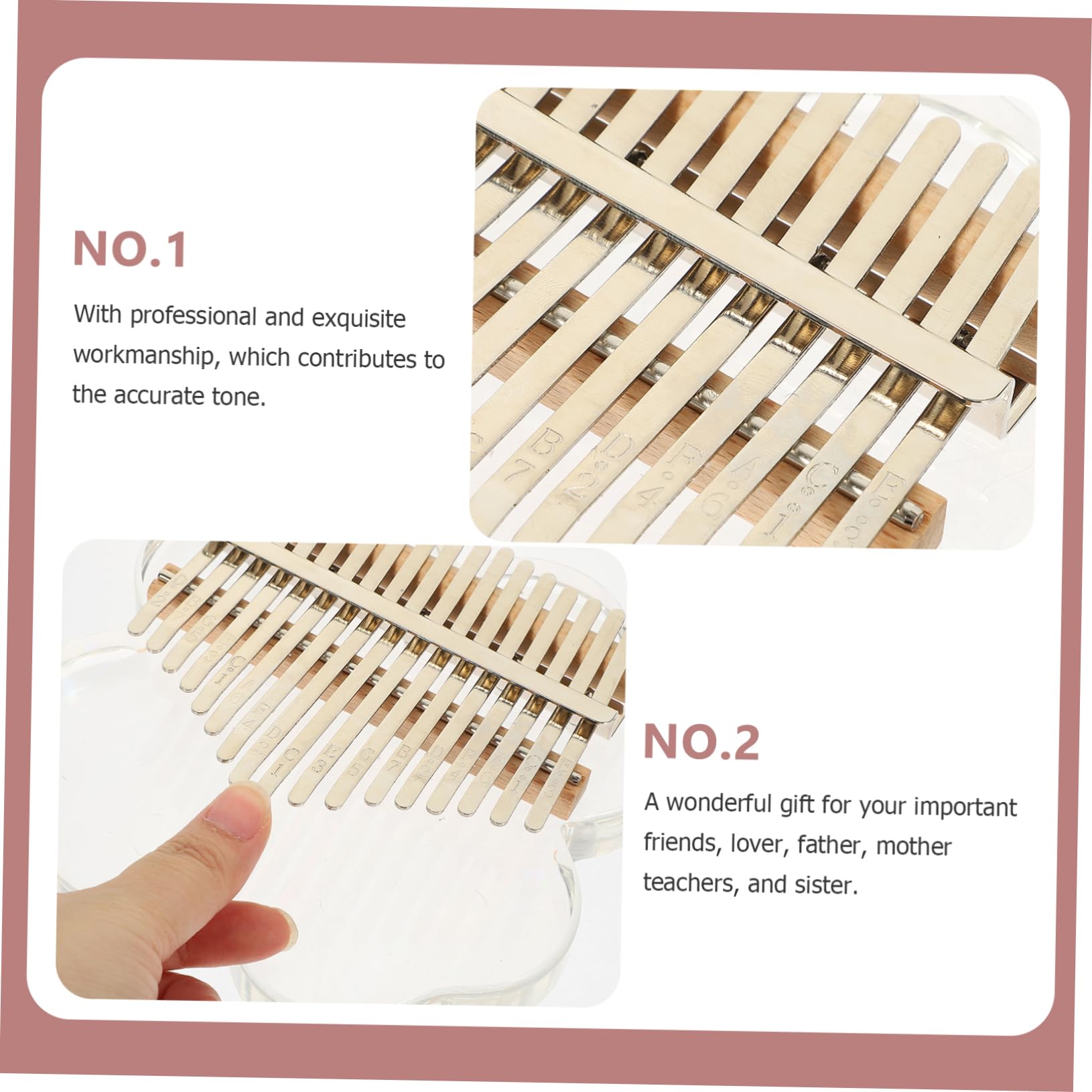 SWOOMEY 1 Set Portable Tone Thumb Piano Kalimba Transparent Design for Beginners Easy to Carry Musical Instrument Music Lovers
