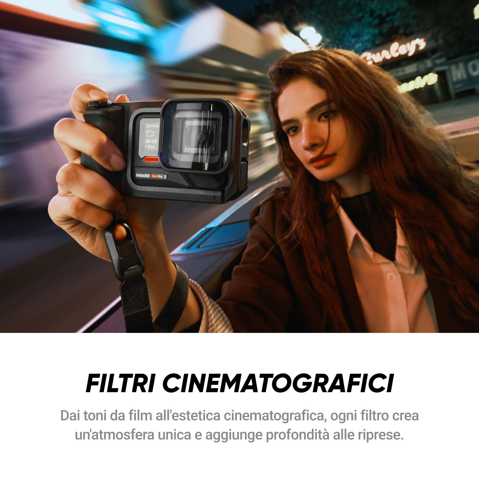 Insta360 Ace Pro 2 Pack Videomaker in edizione limitata. Action cam impermeabile 8K, progettata con Leica, sensore 1/1,3", Kit impugnatura Xplorer Pro, lente cinematografica, filtro Black Mist