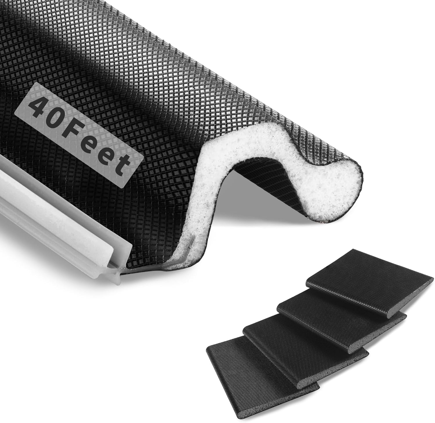 Fingwerk 40 Feet Long Reach Weather Stripping Door Seal With 4 PCS Corner Seals, V-Shaped