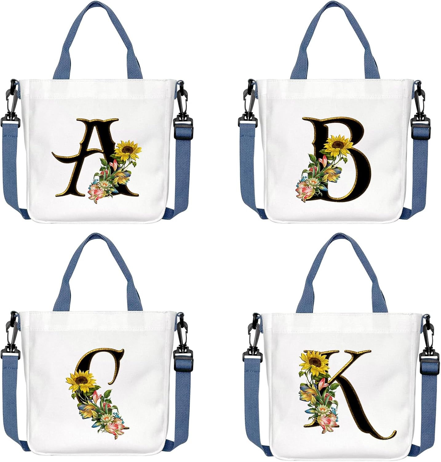 Monogrammed Tote Bag for Women - Small Canvas Tote Bags Personalized Gift for Women,Initial Canvas Bag for Bridesmaids,Mom,Teacher,Sister Utility for Beach,Birthday,Wedding,Everyday Use Letter K - Image 5