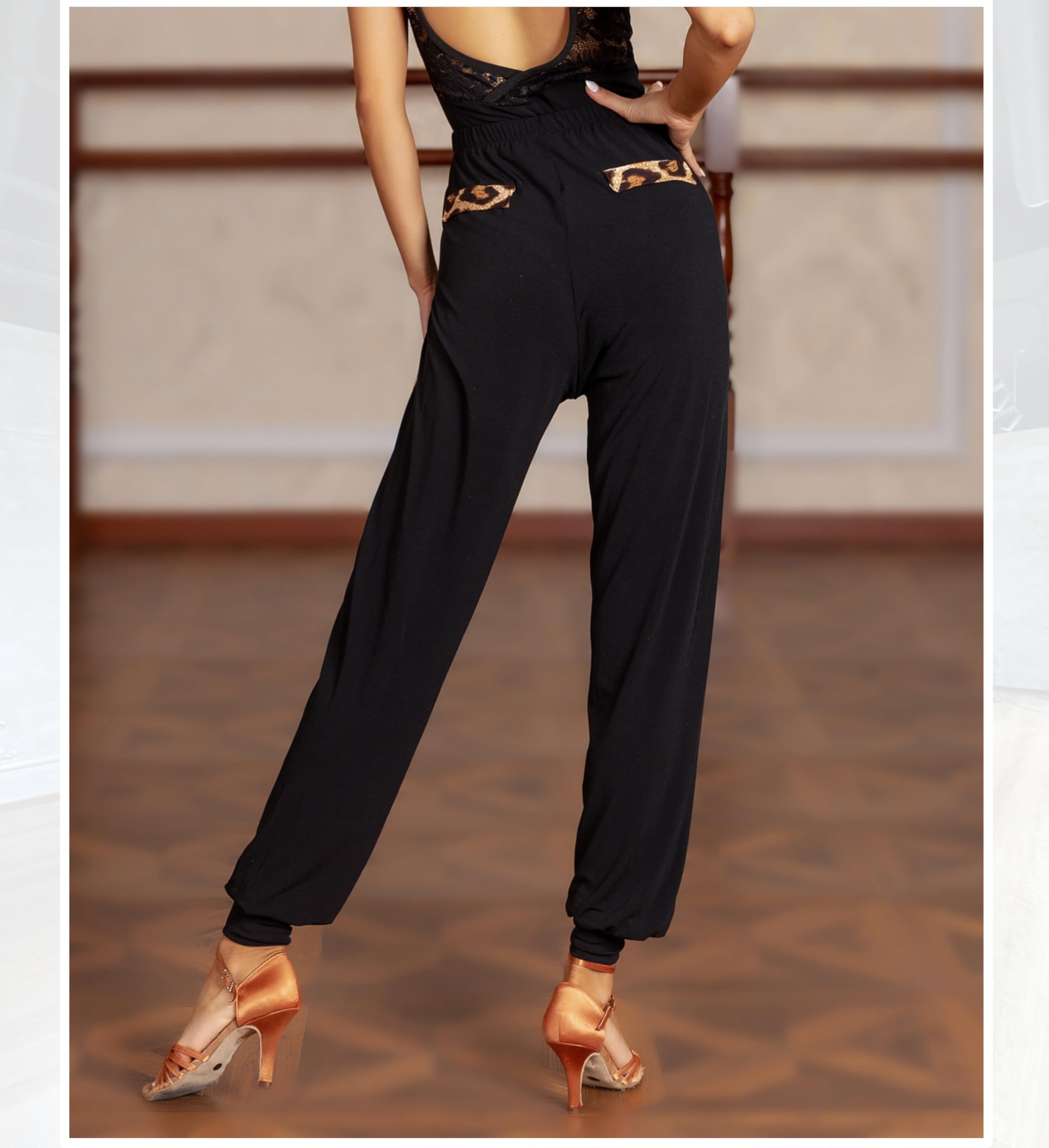 SCGGINTTANZ G4034 Latin Modern Ballroom Dance Professional tightened Cuff Design Pants/Trousers